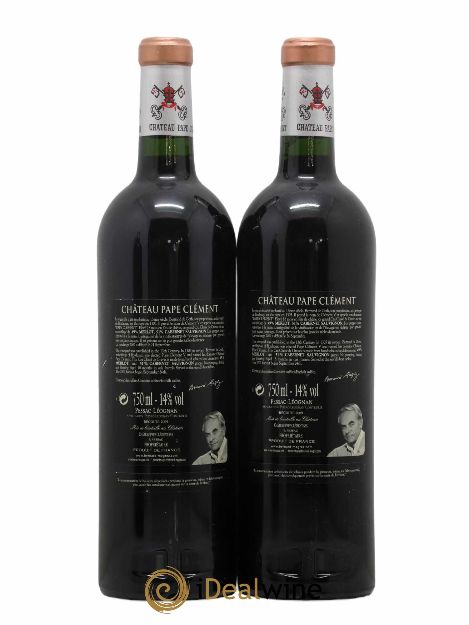 Château Pape Clément Cru Classé de Graves 2009 - Lot of 2 bottles - 1