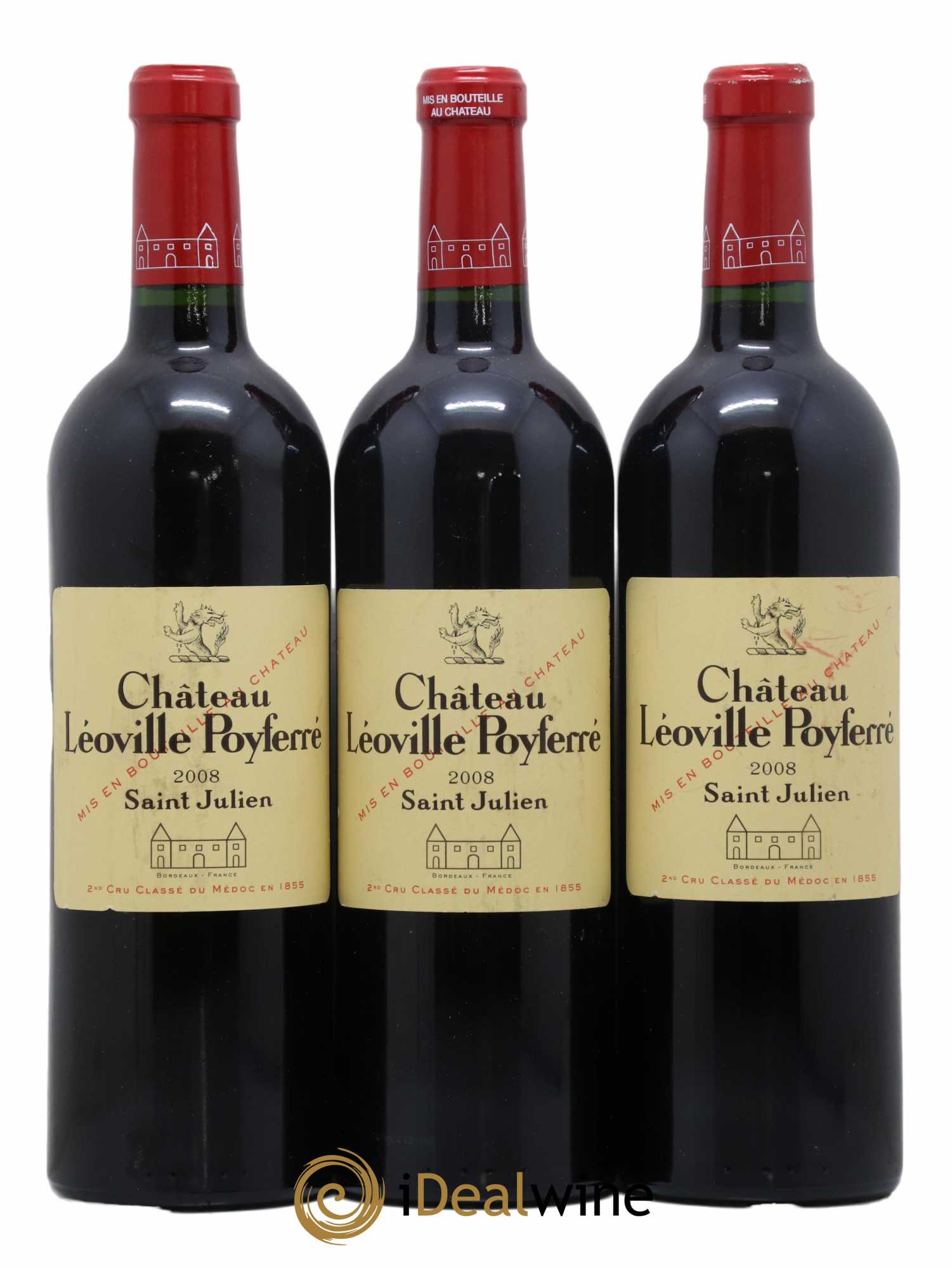 Château Léoville Poyferré 2ème Grand Cru Classé 2008 - Lot of 3 bottles - 0