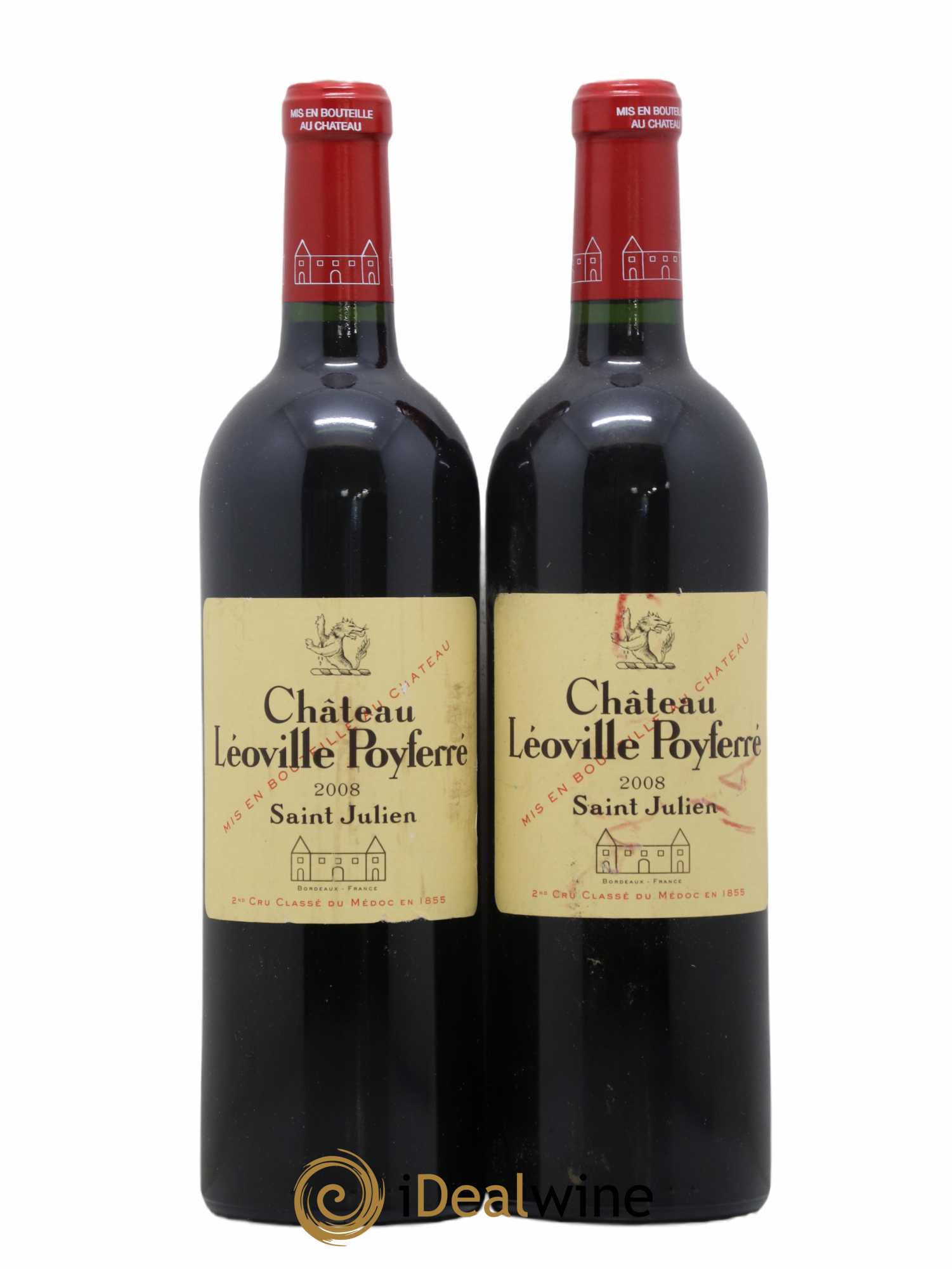 Château Léoville Poyferré 2ème Grand Cru Classé 2008 - Lot of 2 bottles - 0
