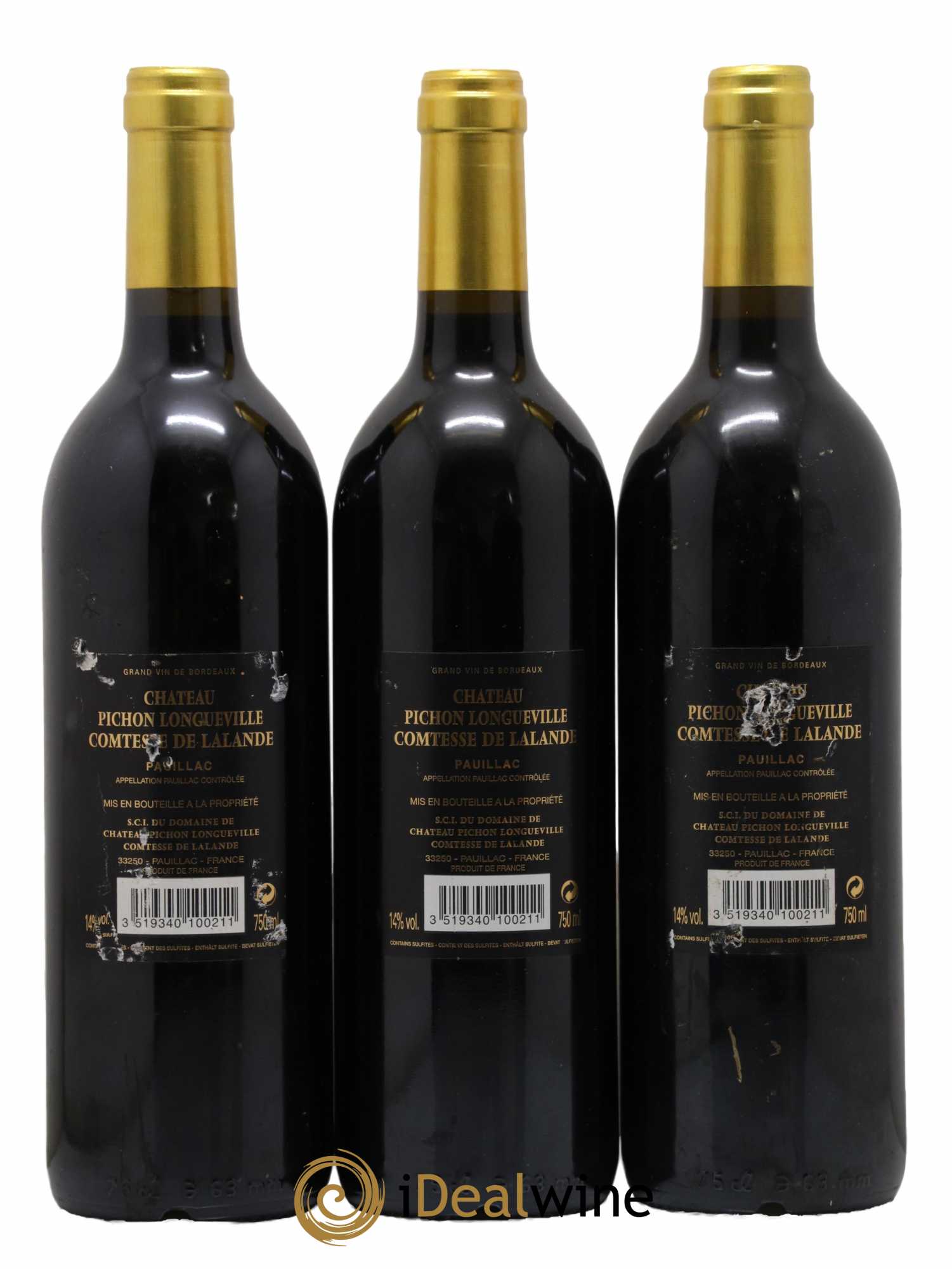 Château Pichon Longueville Comtesse de Lalande 2ème Grand Cru Classé 2010 - Lot de 3 bouteilles - 1