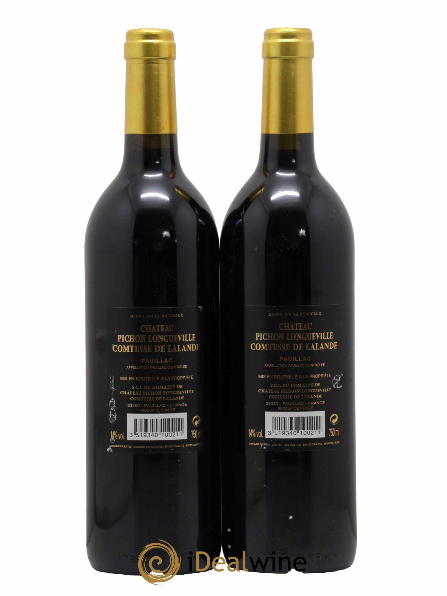 Château Pichon Longueville Comtesse de Lalande 2ème Grand Cru Classé 2010 - Lot de 2 bouteilles - 1
