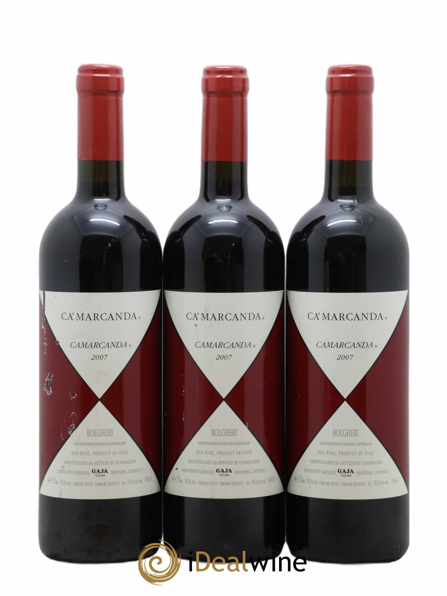 Italie Bolgheri Ca'Marcanda Angelo Gaja 2007 - Lot de 3 bouteilles - 0