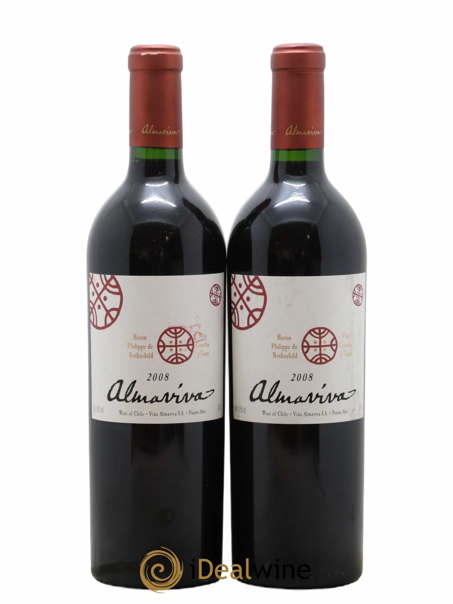Chili Almaviva Baron P. de Rothschild Concha y Toro 2008 - Lot de 2 bouteilles - 0