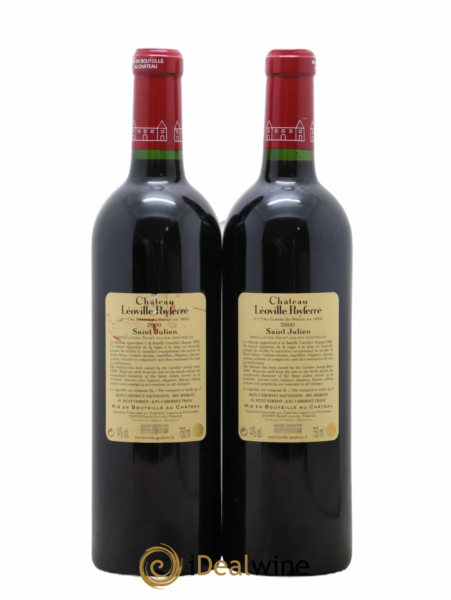 Château Léoville Poyferré 2ème Grand Cru Classé 2009 - Lot de 2 bouteilles - 1