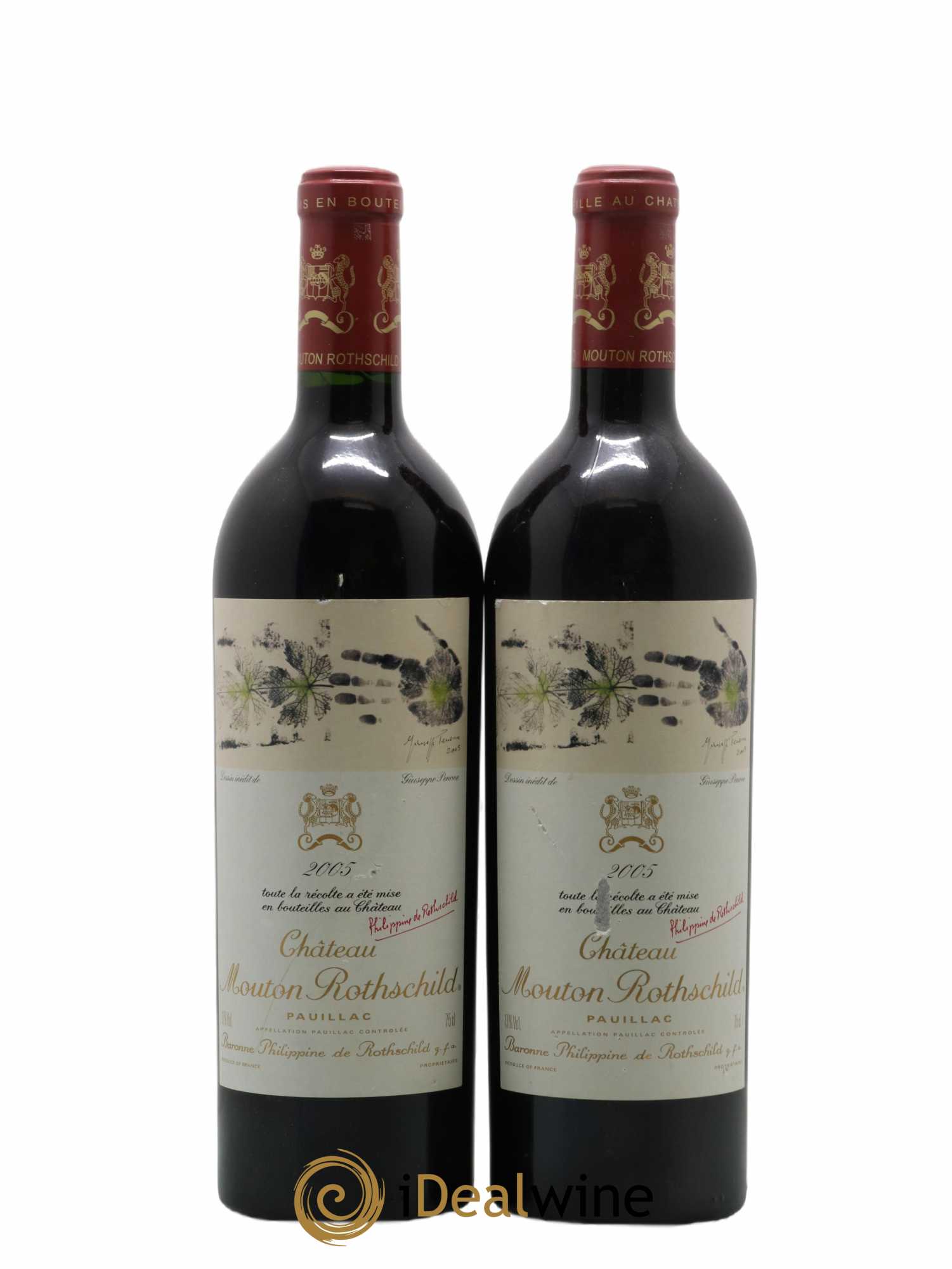 Château Mouton Rothschild 1er Grand Cru Classé 2005 - Lot de 2 bouteilles - 0