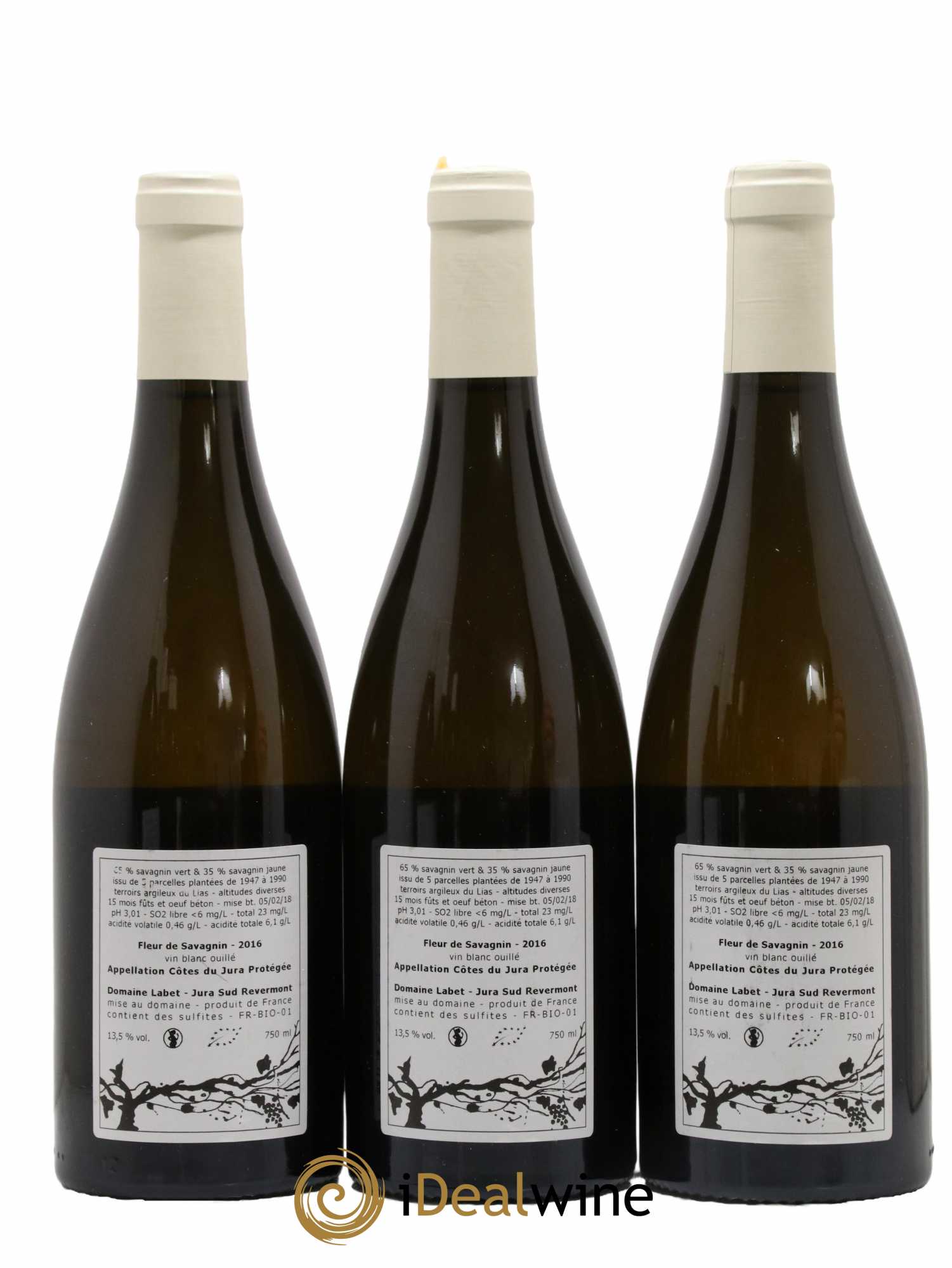 Côtes du Jura Fleur de Savagnin Romain - Julien - Charline Labet 2016 - Lot de 3 bouteilles - 1