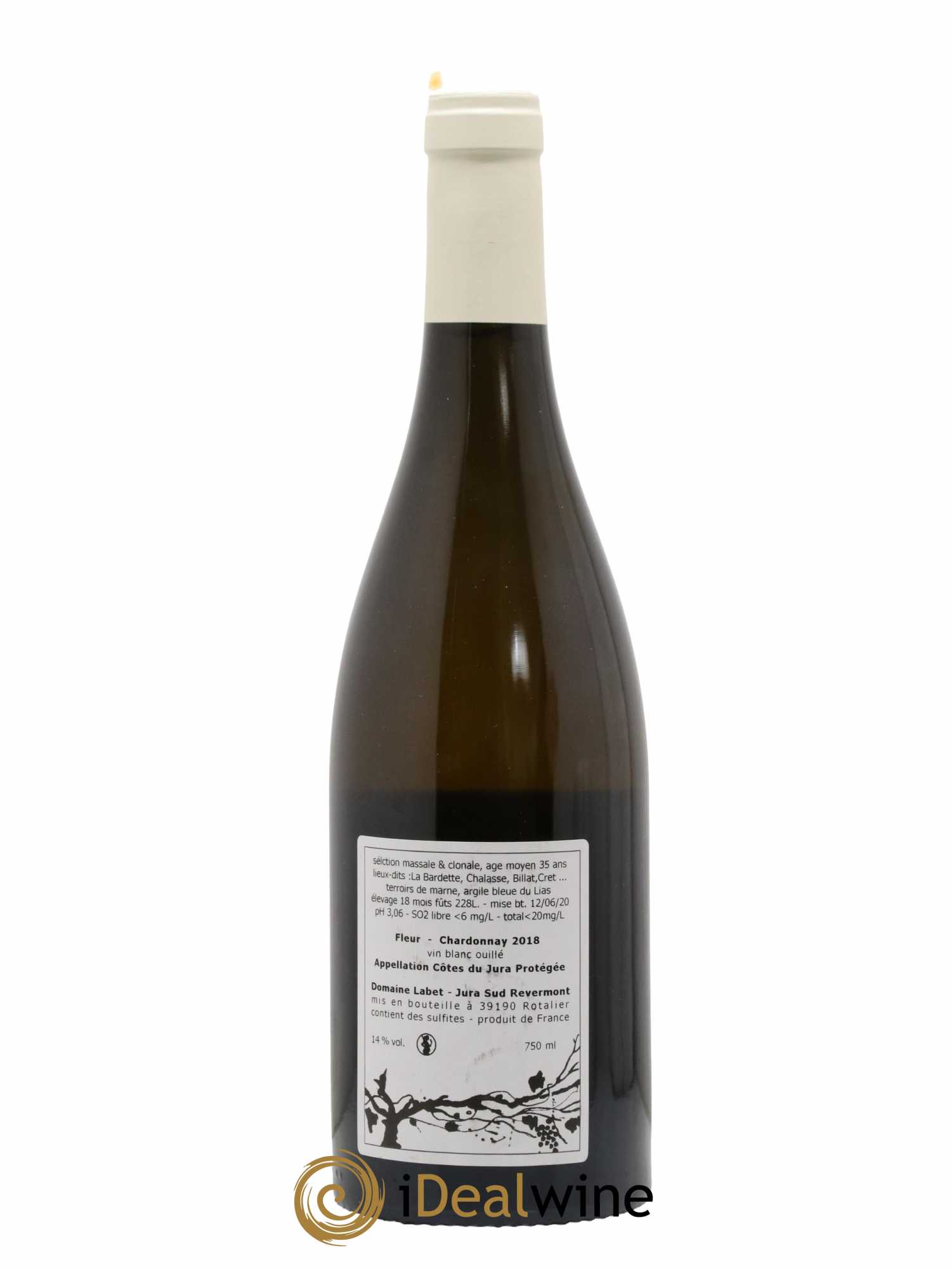 Côtes du Jura Chardonnay Fleur Romain - Julien - Charline Labet 2018 - Lot de 1 bouteille - 1
