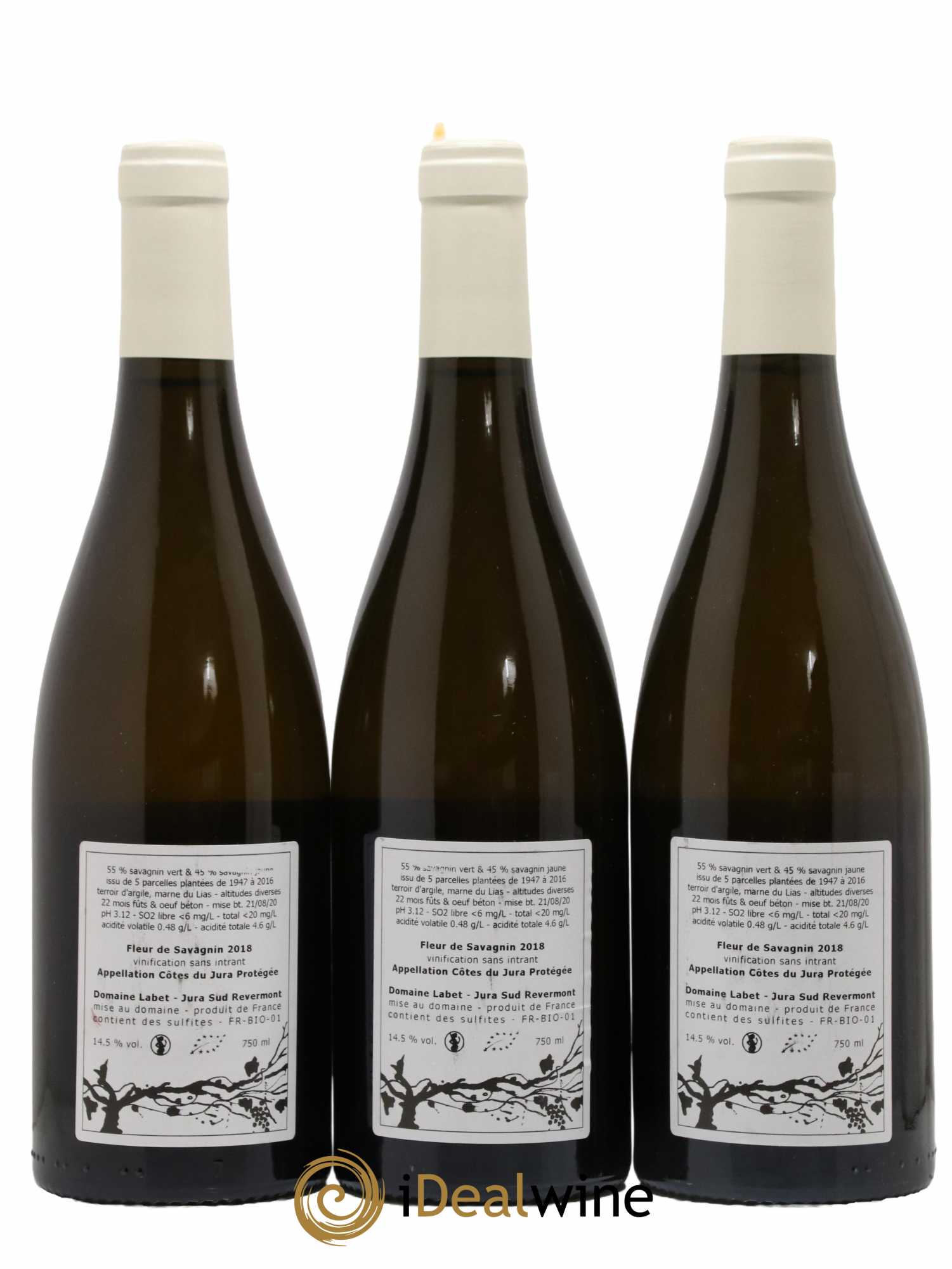 Côtes du Jura Fleur de Savagnin Romain - Julien  - Charline Labet 2018 - Lot de 3 bouteilles - 1