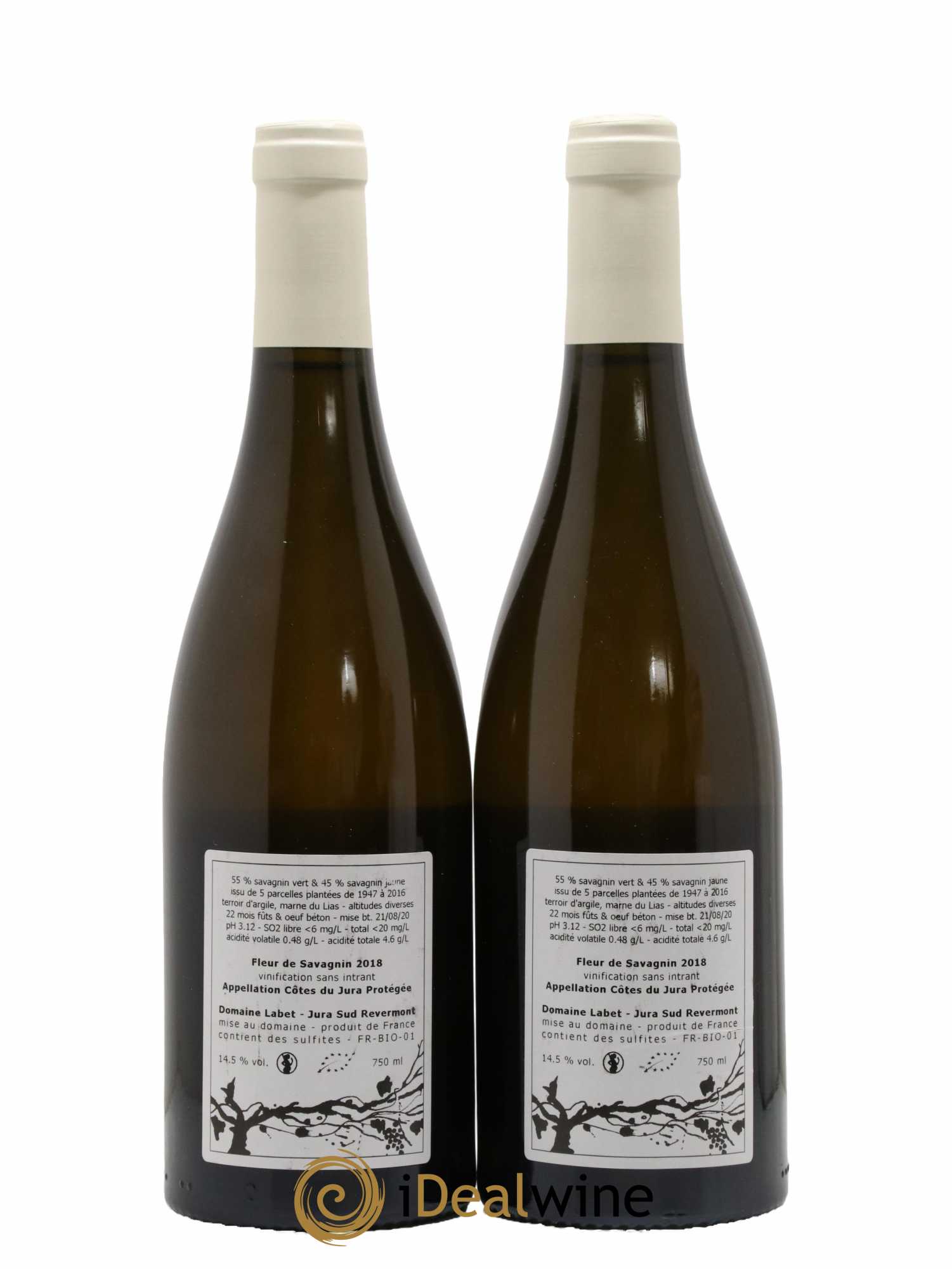 Côtes du Jura Fleur de Savagnin Romain - Julien - Charline Labet 2018 - Lot de 2 bouteilles - 1