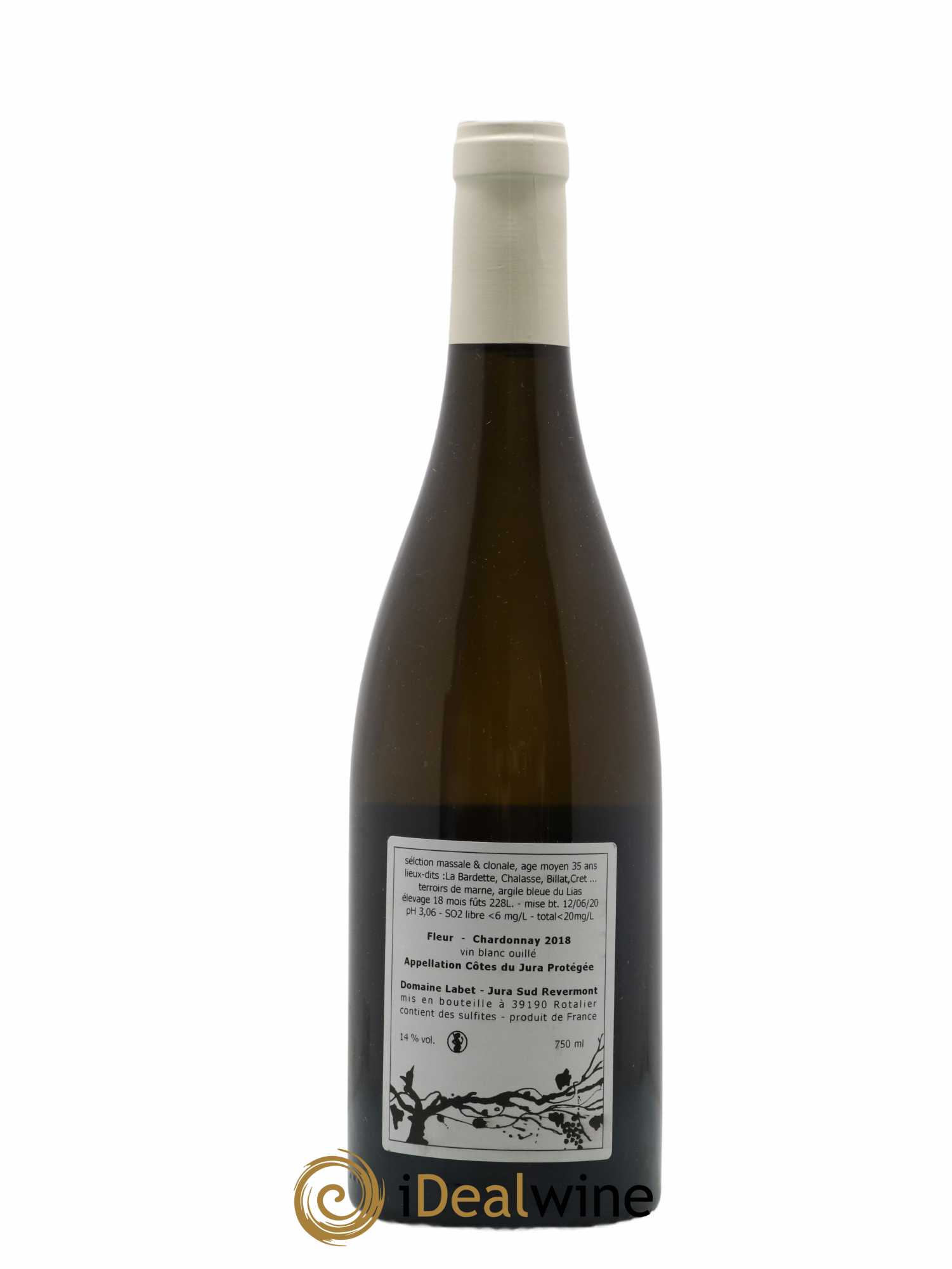 Côtes du Jura Chardonnay Fleur Romain - Julien - Charline Labet 2018 - Lot de 1 bouteille - 1