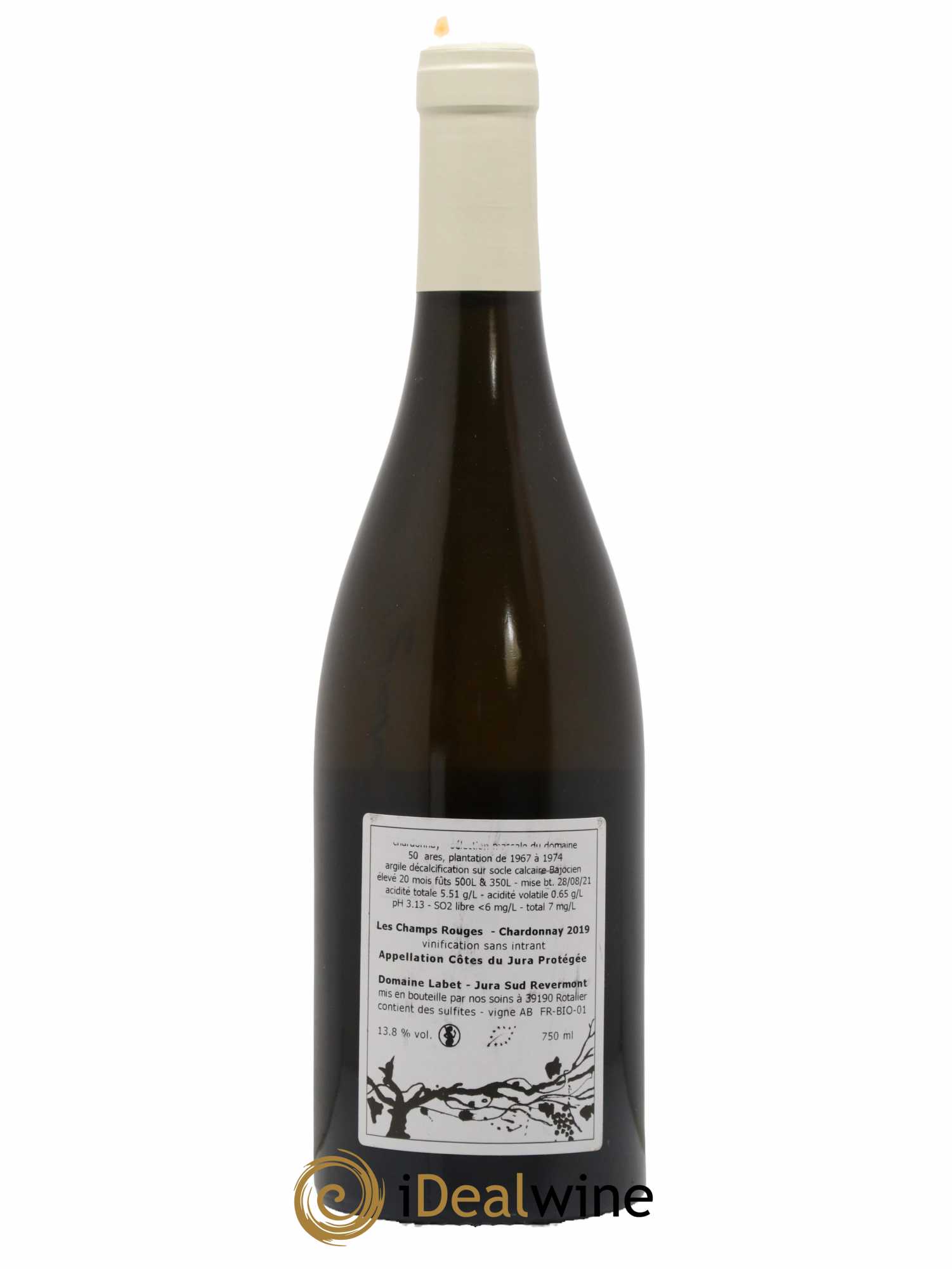 Côtes du Jura Chardonnay Les Champs Rouges Romain - Julien  - Charline Labet 2019 - Lot de 1 bouteille - 1