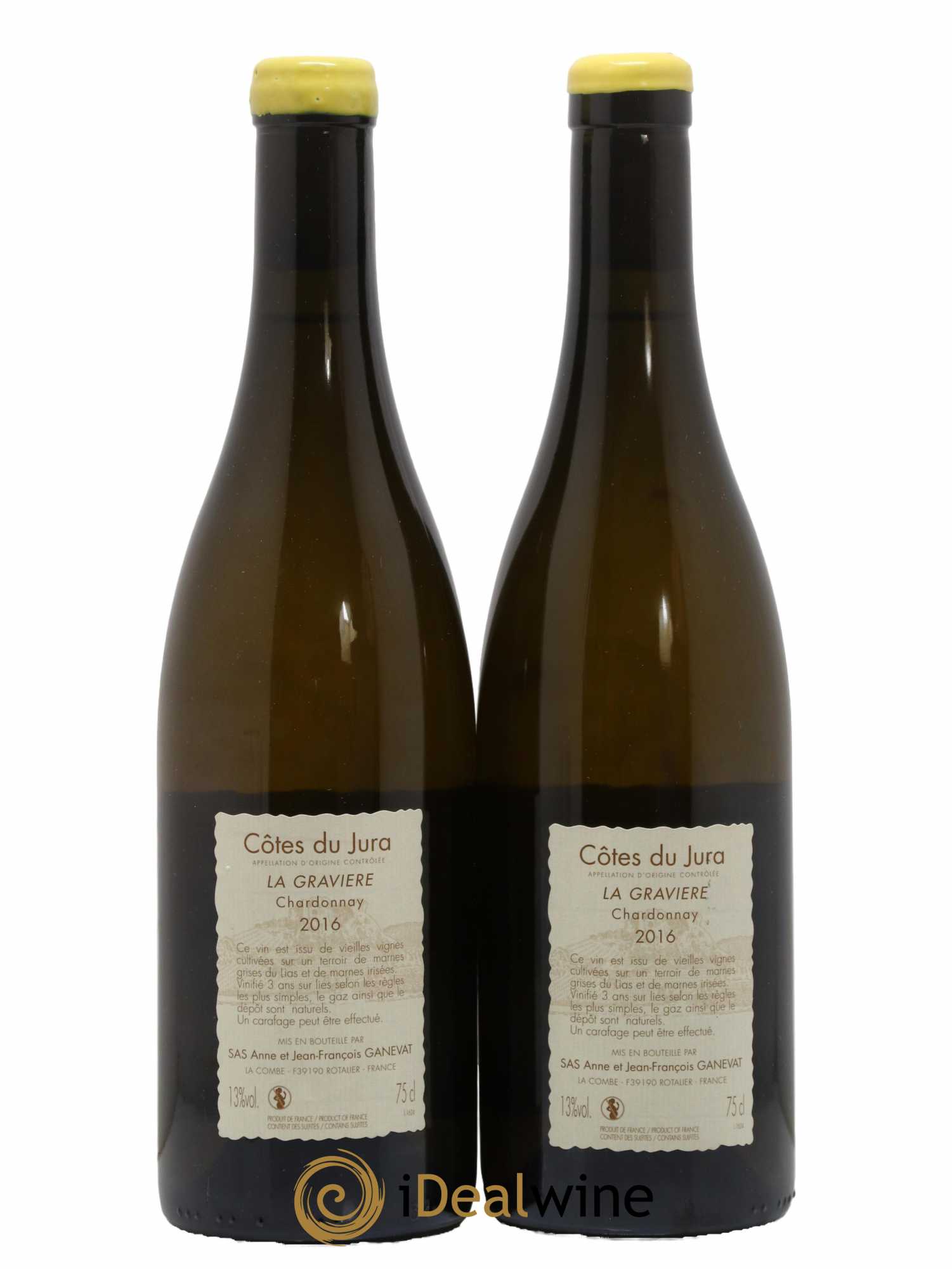 Côtes du Jura La Gravière Anne et Jean François Ganevat 2016 - Lot de 2 bouteilles - 1