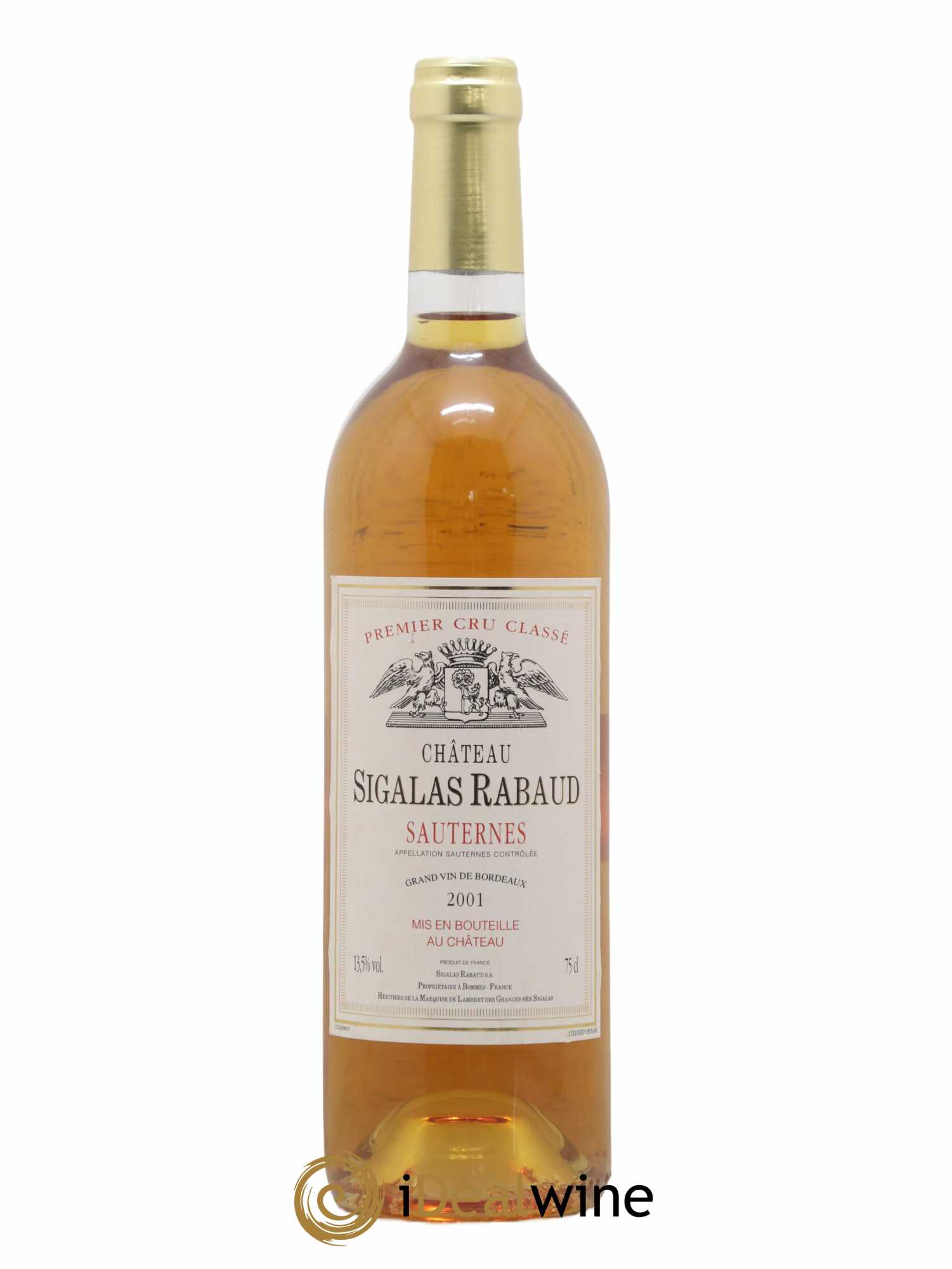 Château Sigalas Rabaud 1er Grand Cru Classé 2001 - Posten von 1 Flasche - 0