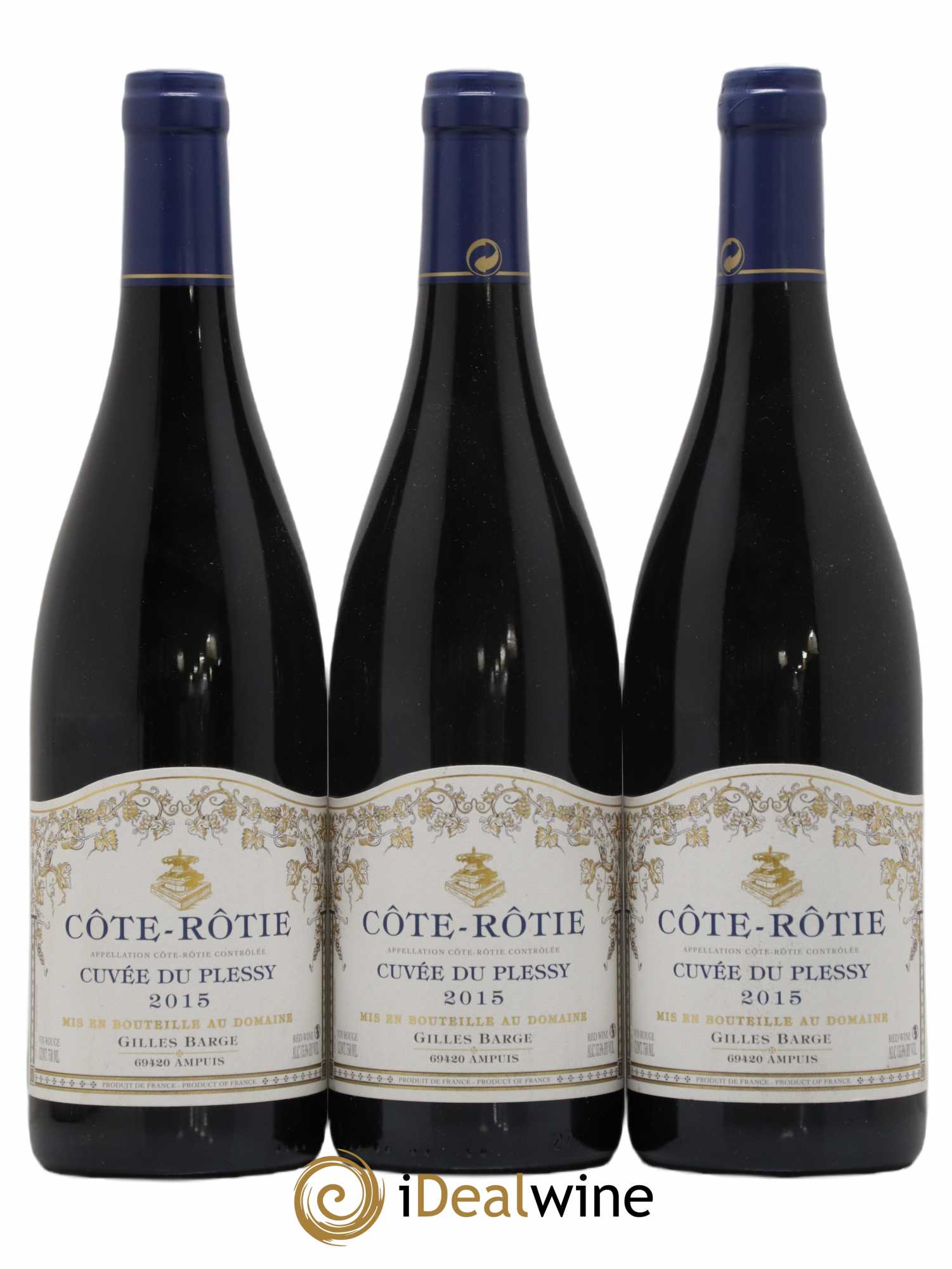 Côte-Rôtie Barge (Domaine) Cuvée du Plessy 2015 - Lot de 3 bouteilles - 0