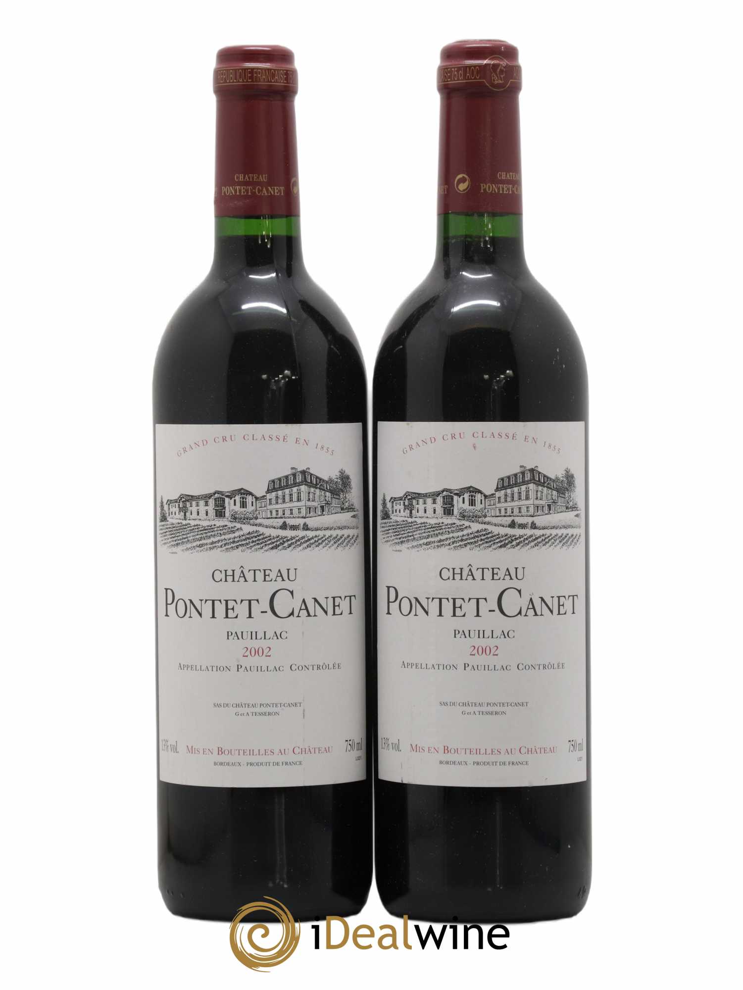 Château Pontet Canet 5ème Grand Cru Classé 2002 - Lot de 2 bouteilles - 0