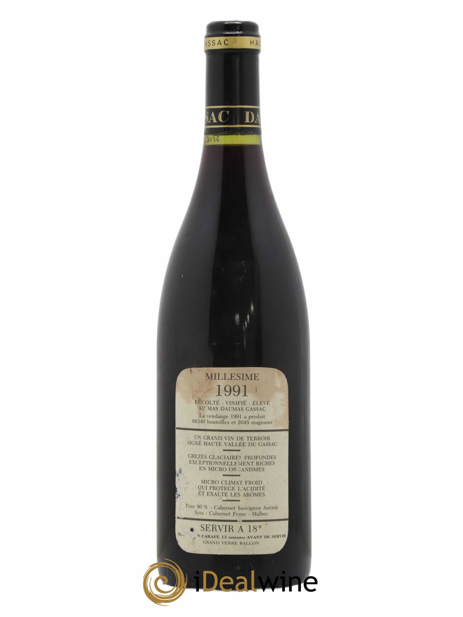 Saint-Guilhem-le-Désert - Cité d'Aniane Mas Daumas Gassac Famille Guibert de La Vaissière 1991 - Lot de 1 bouteille - 1