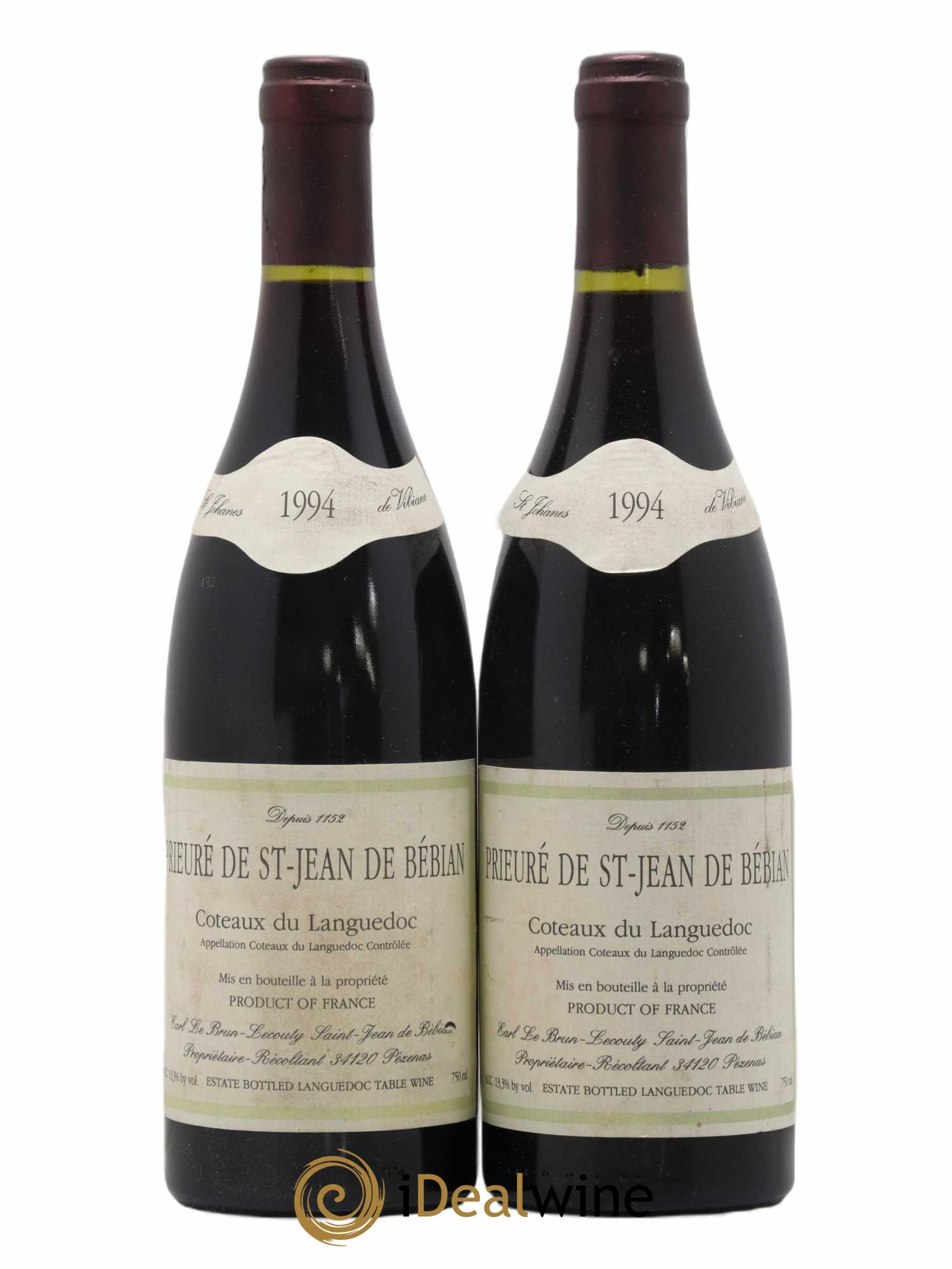 Languedoc Prieuré St-Jean de Bébian 1994 - Lot de 2 bouteilles - 0
