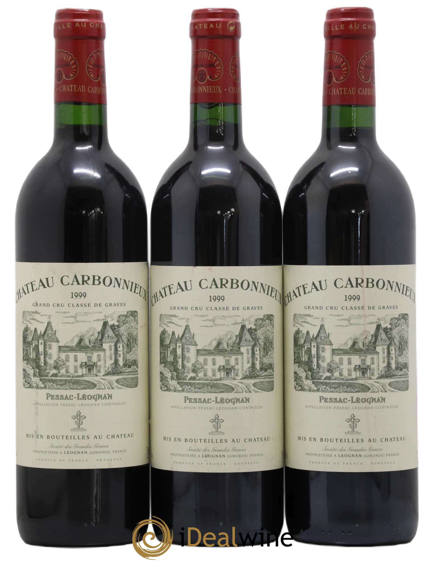 Château Carbonnieux Cru Classé de Graves 1999 - Lot de 3 bouteilles - 0