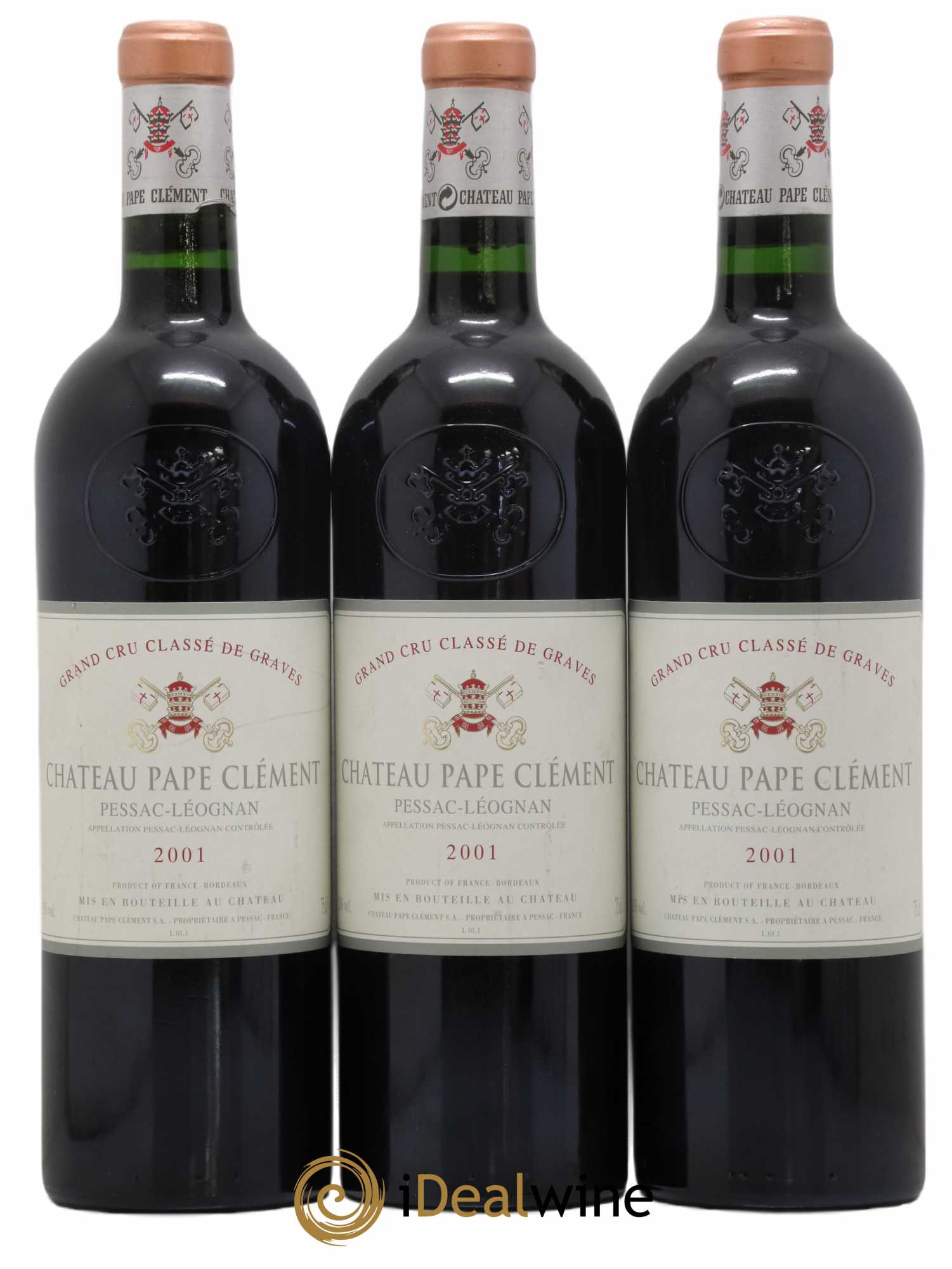 Château Pape Clément Cru Classé de Graves 2001 - Lot de 3 bouteilles - 0