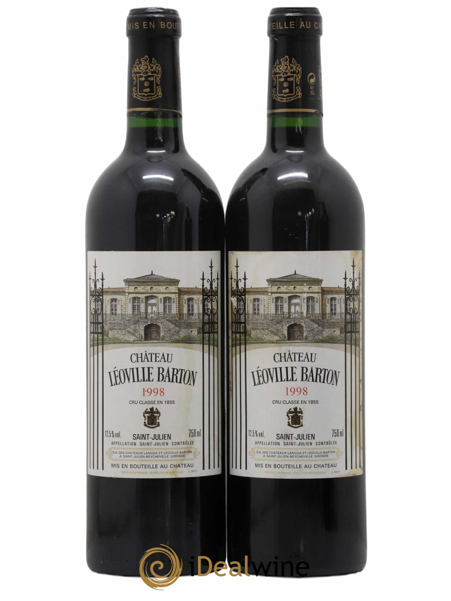 Château Léoville Barton 2ème Grand Cru Classé 1998 - Lot de 2 bouteilles - 0