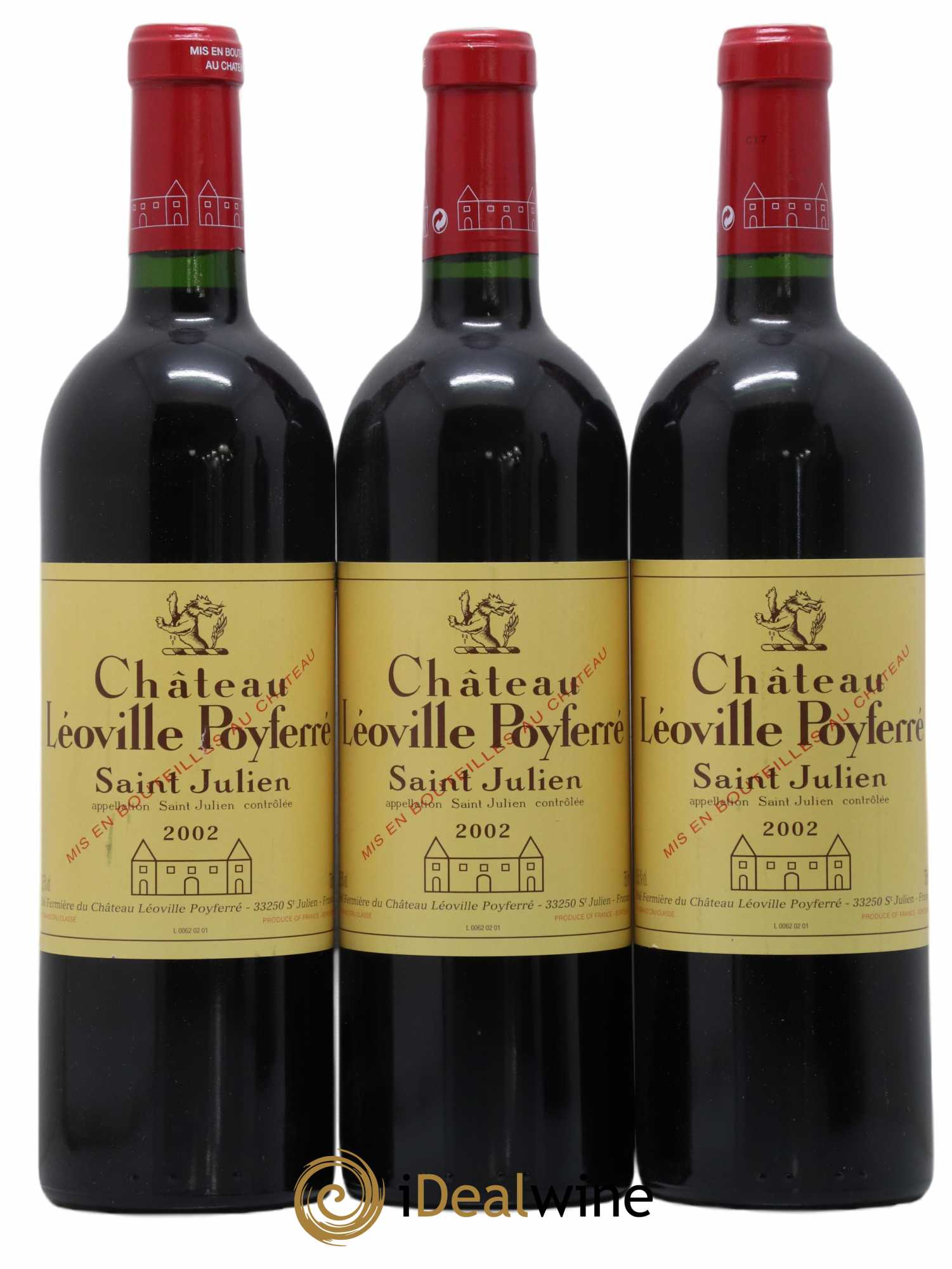 Château Léoville Poyferré 2ème Grand Cru Classé 2002 - Lot de 3 bouteilles - 0