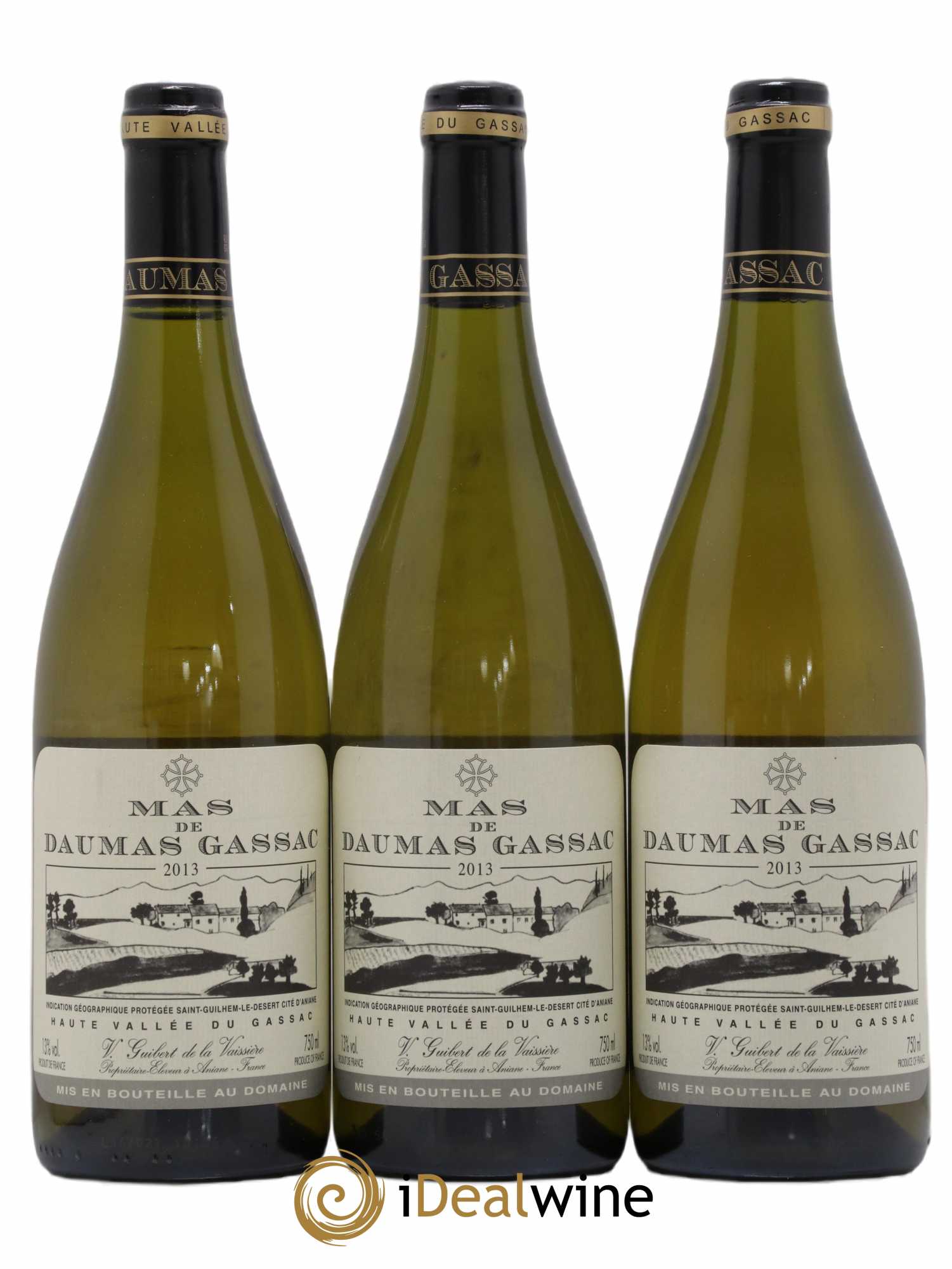 Saint-Guilhem-le-Désert - Cité d'Aniane Mas Daumas Gassac Famille Guibert de La Vaissière 2013 - Lot de 3 bouteilles - 0