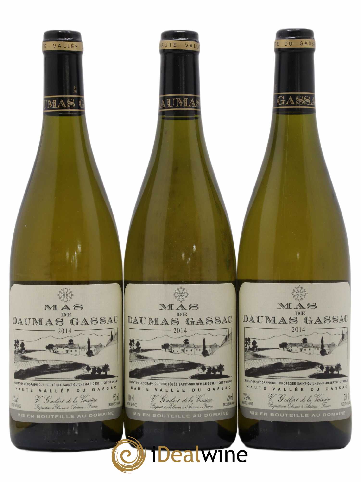 Saint-Guilhem-le-Désert - Cité d'Aniane Mas Daumas Gassac Famille Guibert de La Vaissière 2014 - Lot de 3 bouteilles - 0