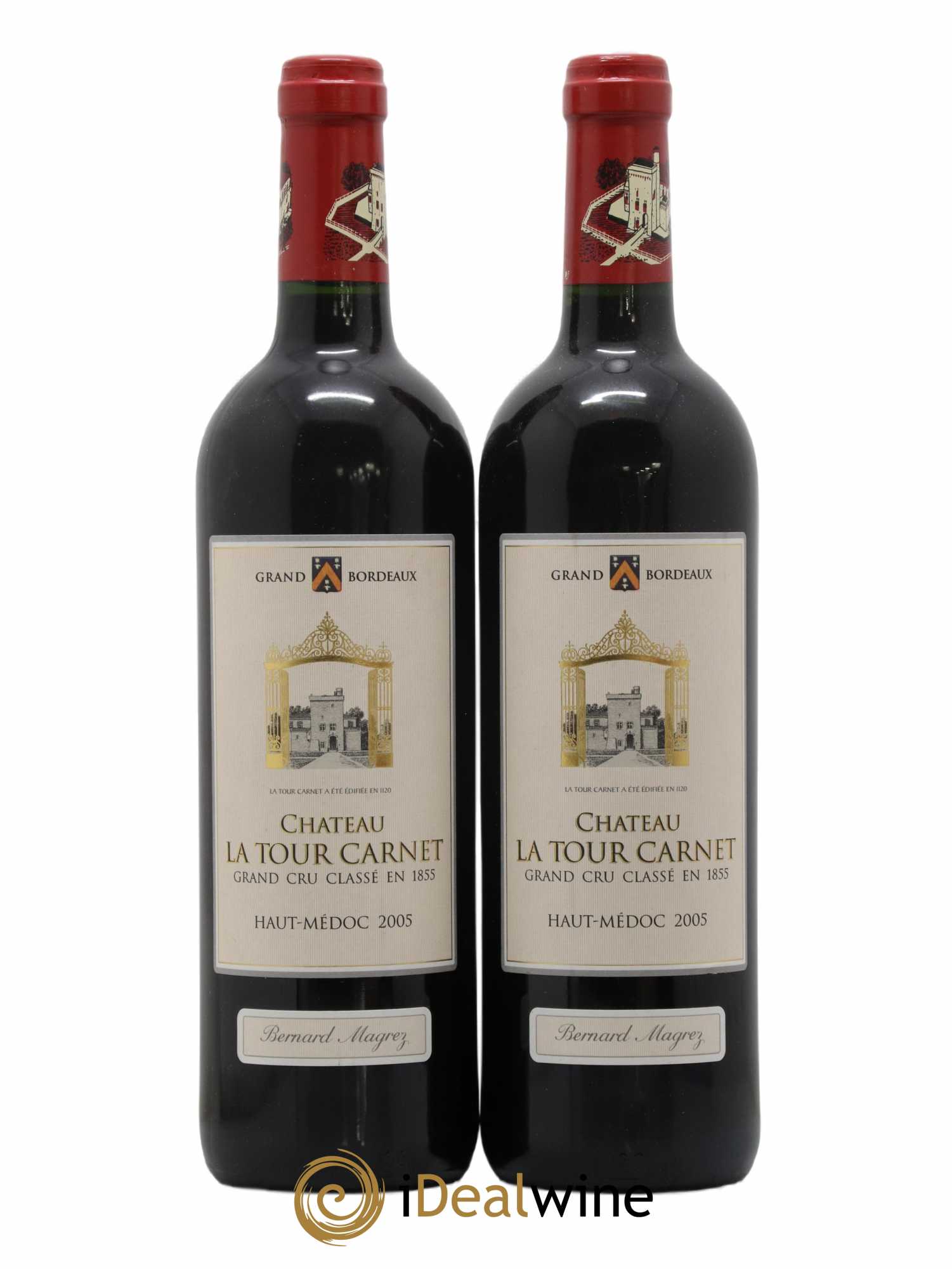 Château la Tour Carnet 4ème Grand Cru Classé 2005 - Lot de 2 bouteilles - 0