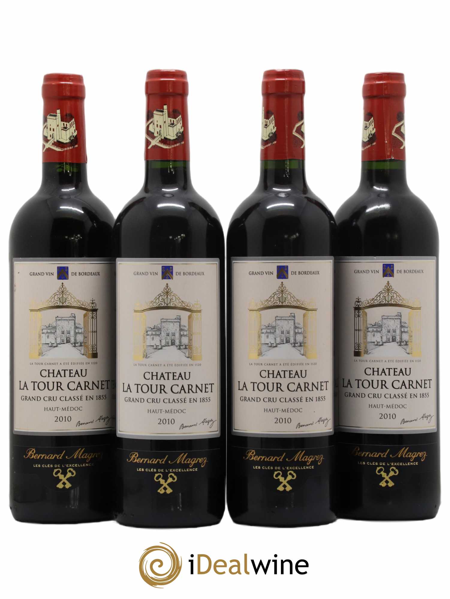 Château la Tour Carnet 4ème Grand Cru Classé 2010 - Lot de 4 bouteilles - 0