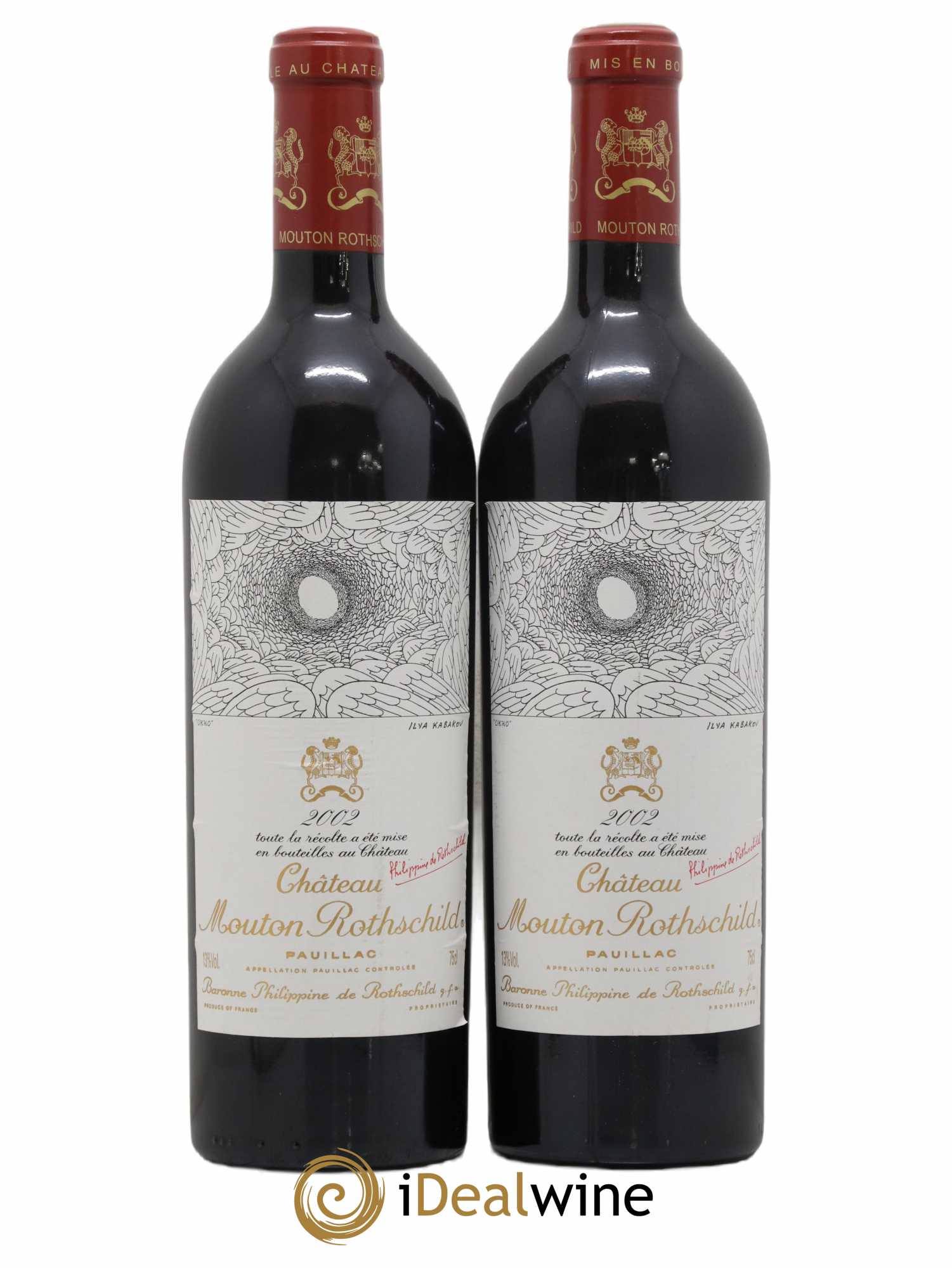 Château Mouton Rothschild 1er Grand Cru Classé 2002 - Lot de 2 bouteilles - 0