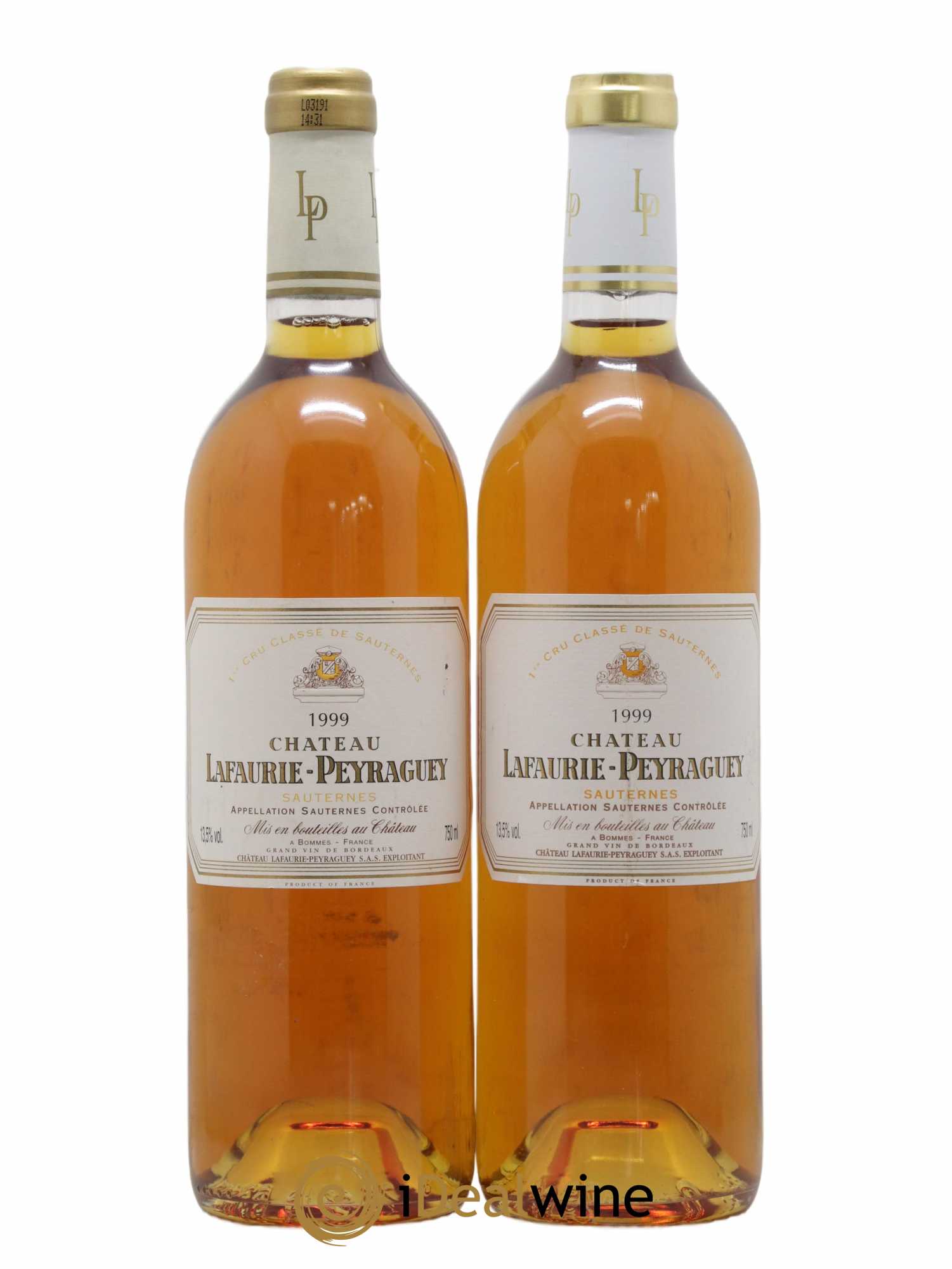 Château Lafaurie-Peyraguey 1er Grand Cru Classé 1999 - Lotto di 2 bottiglie - 0