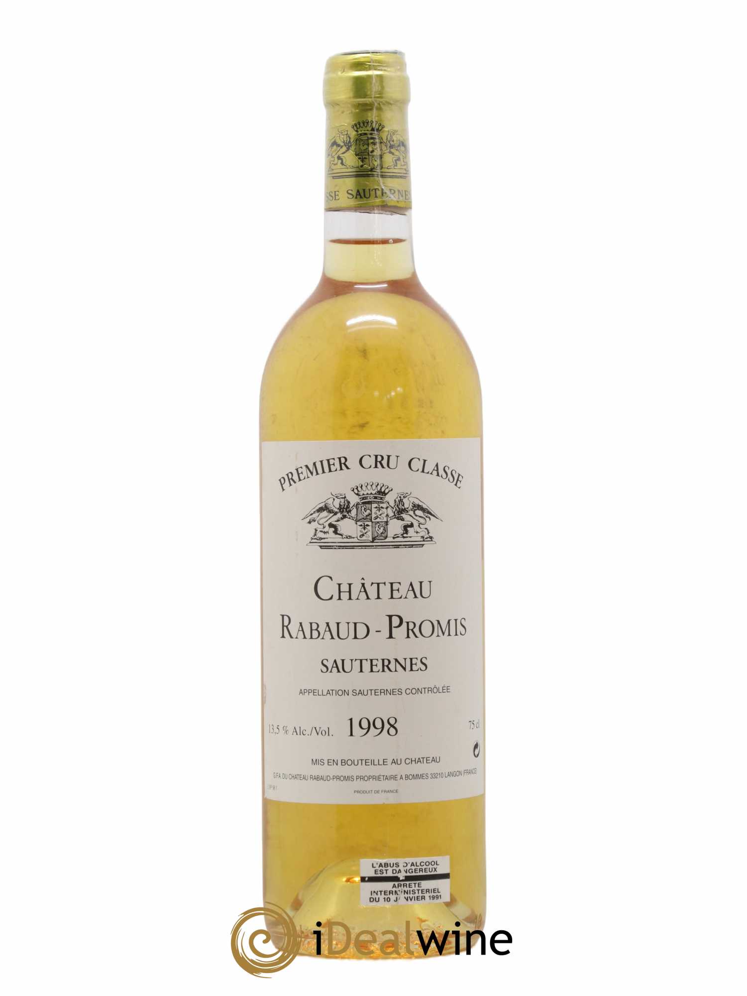 Château Rabaud Promis 1er Grand Cru Classé 1998 - Posten von 1 Flasche - 0