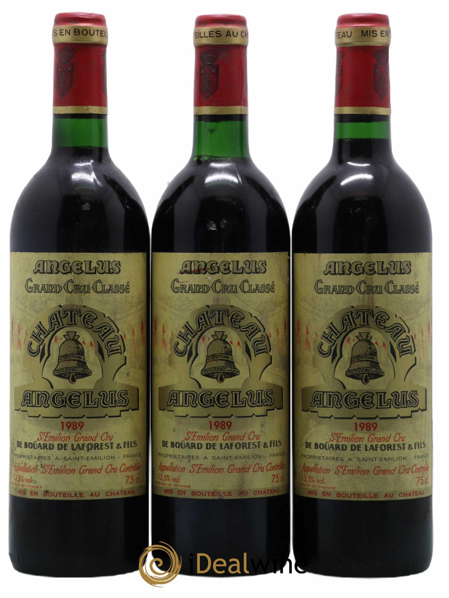 Château Angélus 1er Grand Cru Classé A 1989 - Lot de 3 bouteilles - 0