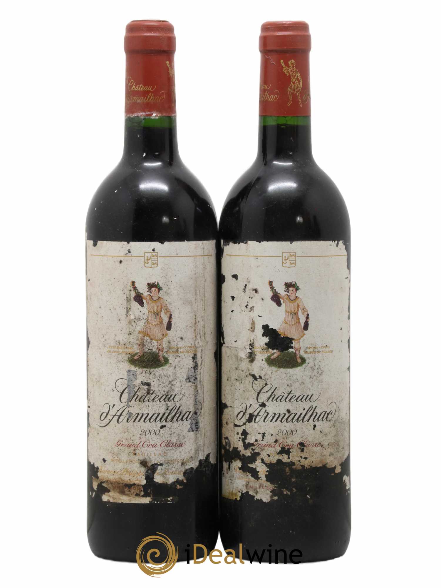 Château d' Armailhac - Mouton Baron(ne) Philippe 5ème Grand Cru Classé 2000 - Lot de 2 bouteilles - 0
