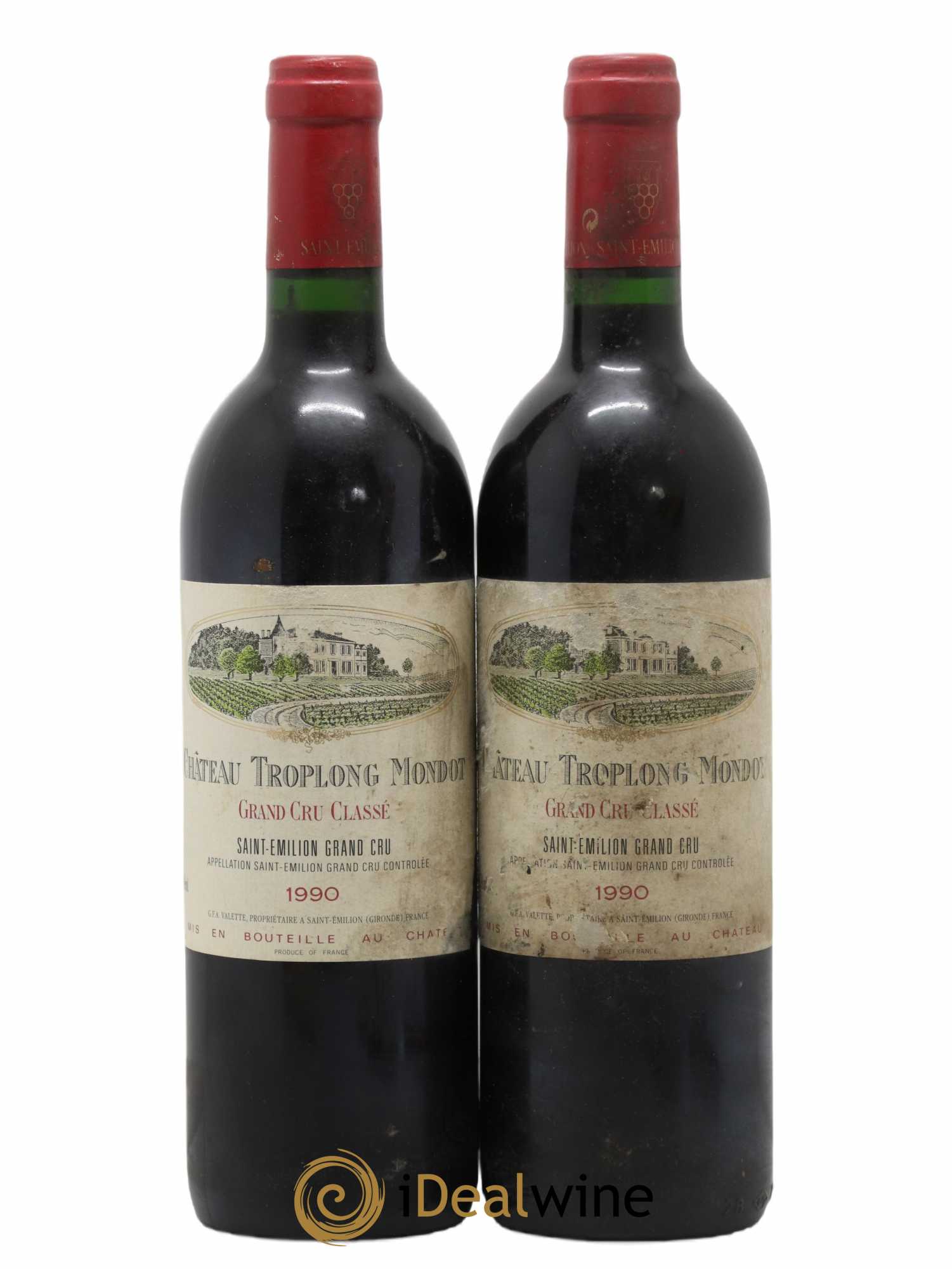 Château Troplong Mondot 1er Grand Cru Classé B 1990 - Lot de 2 bouteilles - 0