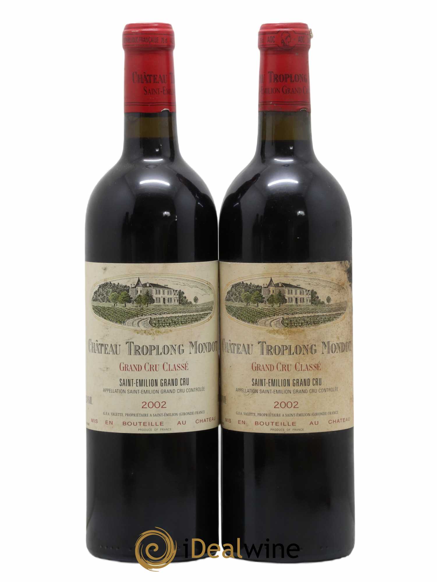 Château Troplong Mondot 1er Grand Cru Classé B 2002 - Lot de 2 bouteilles - 0