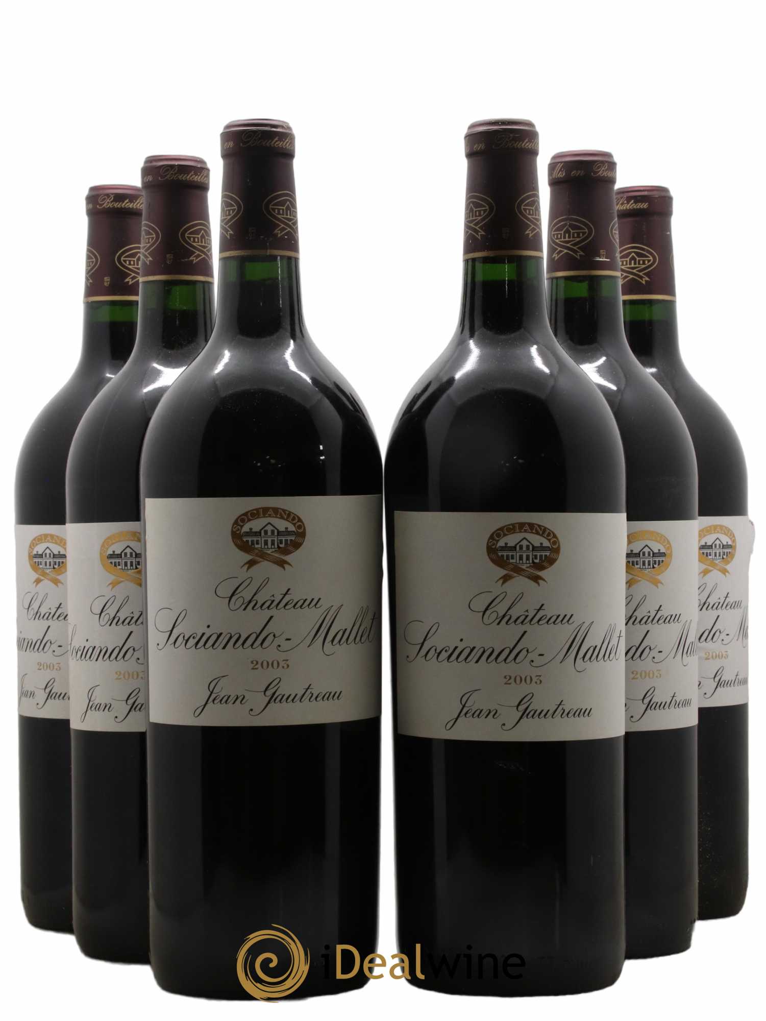 Château Sociando Mallet 2003 - Lot de 6 magnums - 0