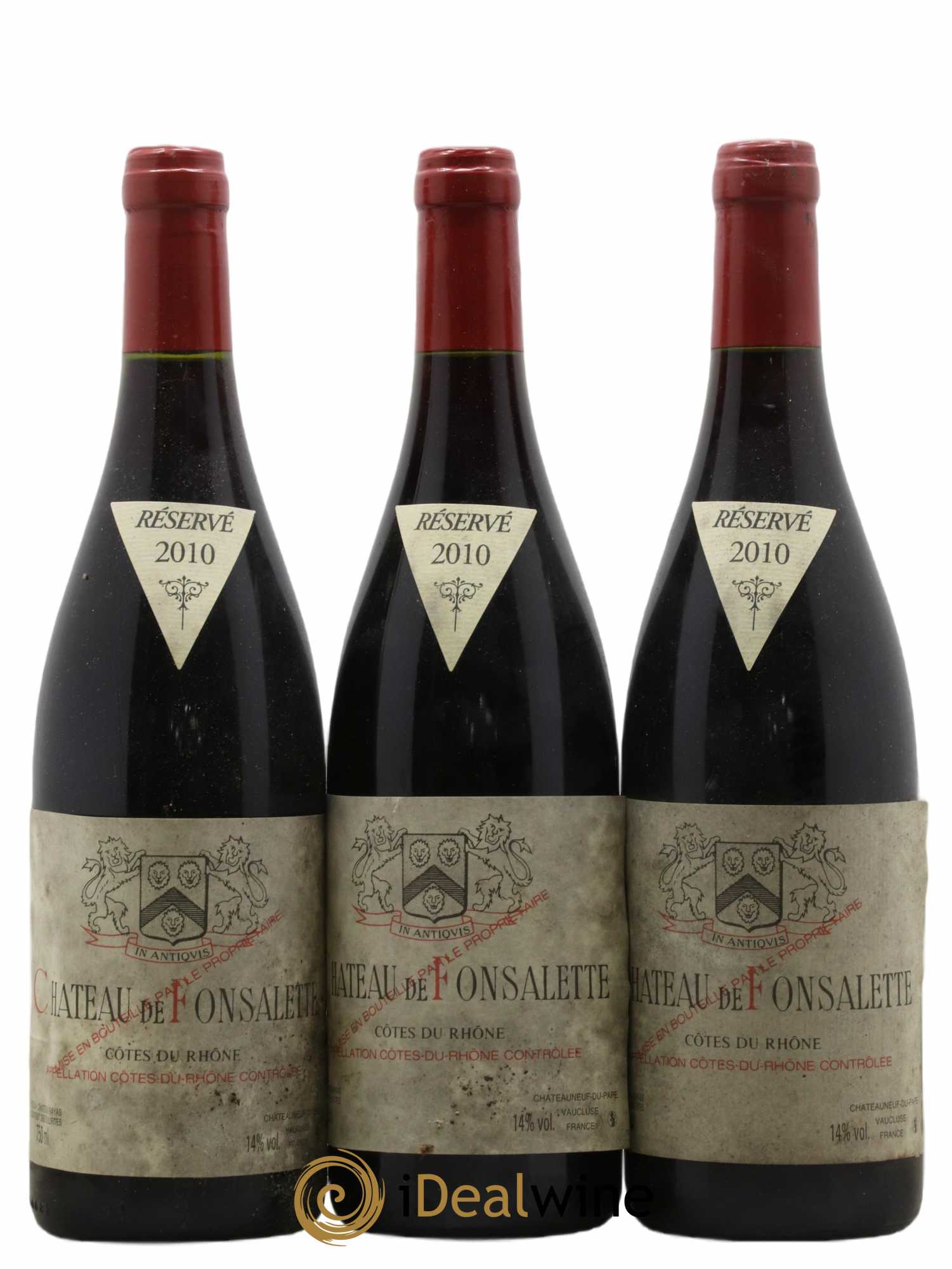 Côtes-du-Rhône Château de Fonsalette Emmanuel Reynaud 2010 - Lot de 3 bouteilles - 0