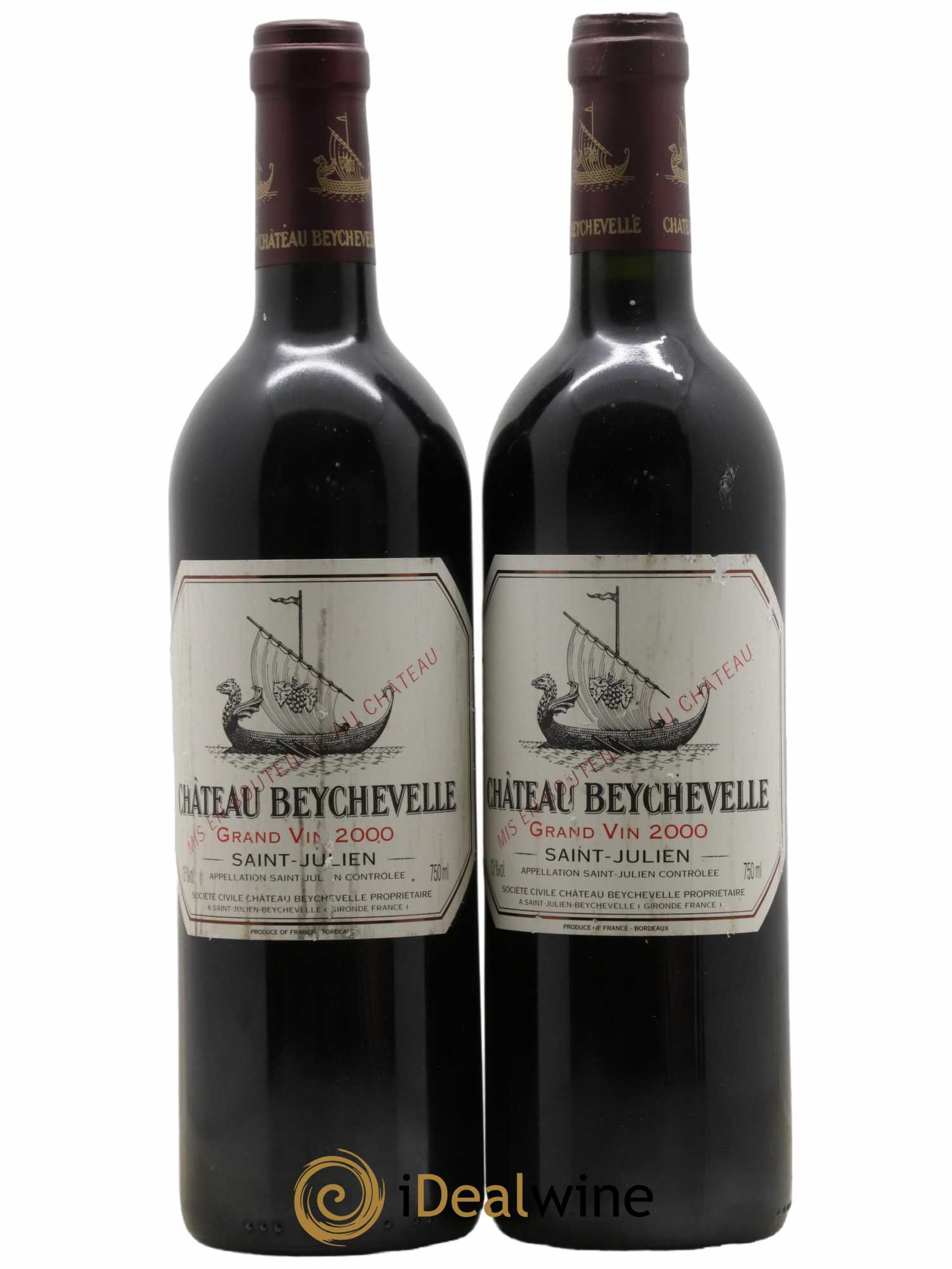 Château Beychevelle 4ème Grand Cru Classé 2000 - Lot de 2 bouteilles - 0