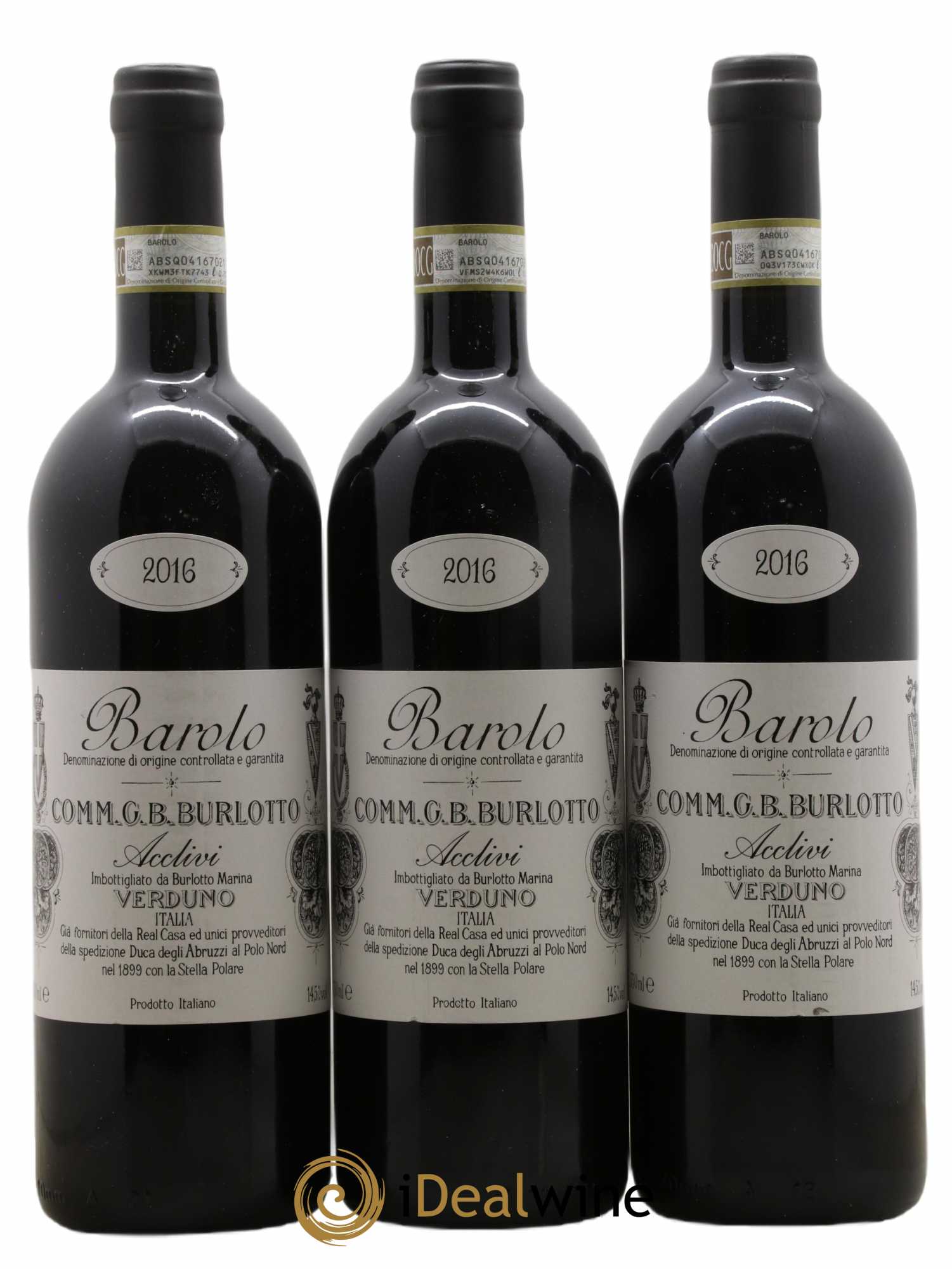 Barolo DOCG Acclivi Comm. Giovan Battista Burlotto 2016 - Lot de 3 bouteilles - 0