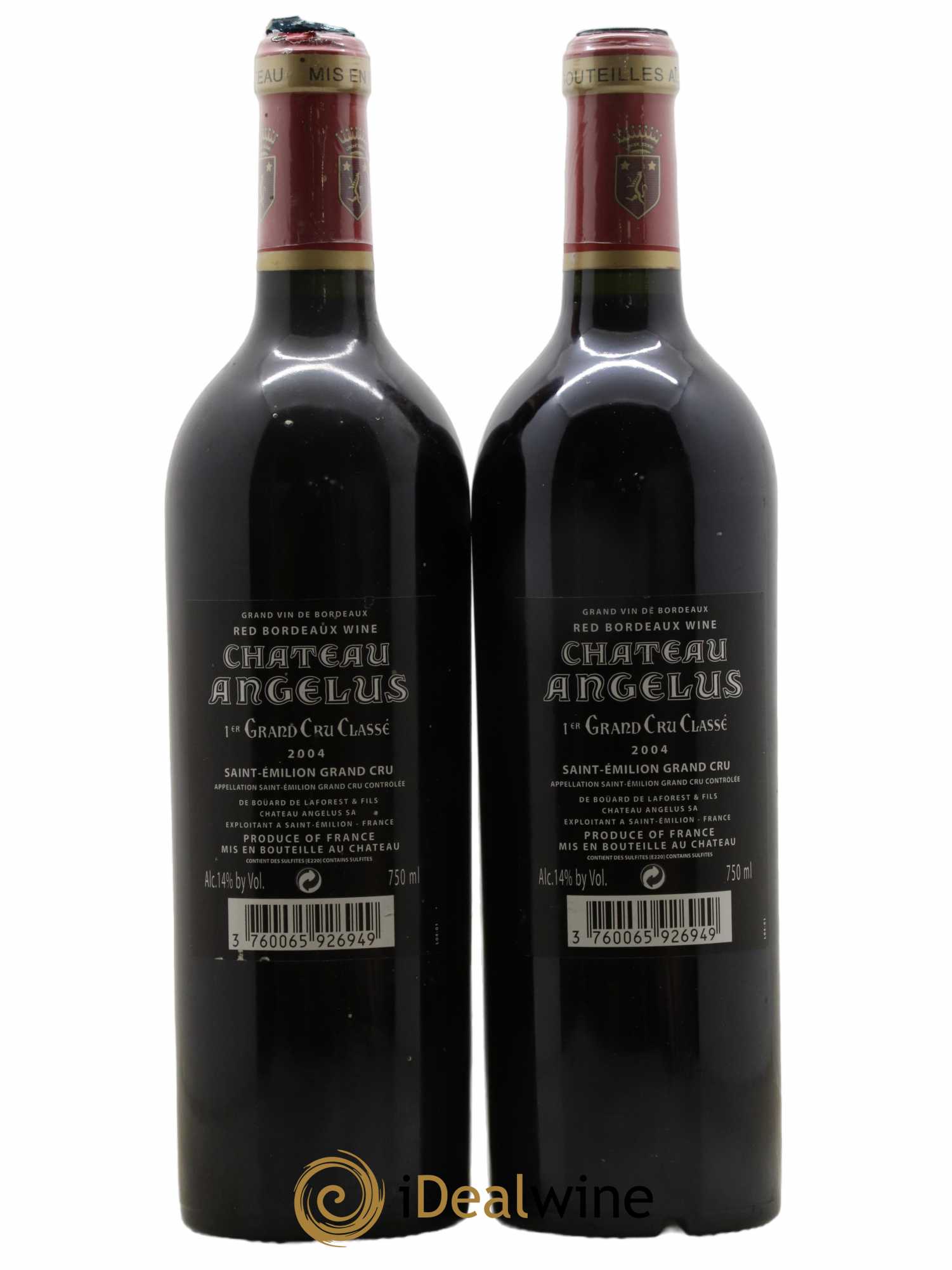 Château Angélus 1er Grand Cru Classé A 2004 - Lot of 2 bottles - 1