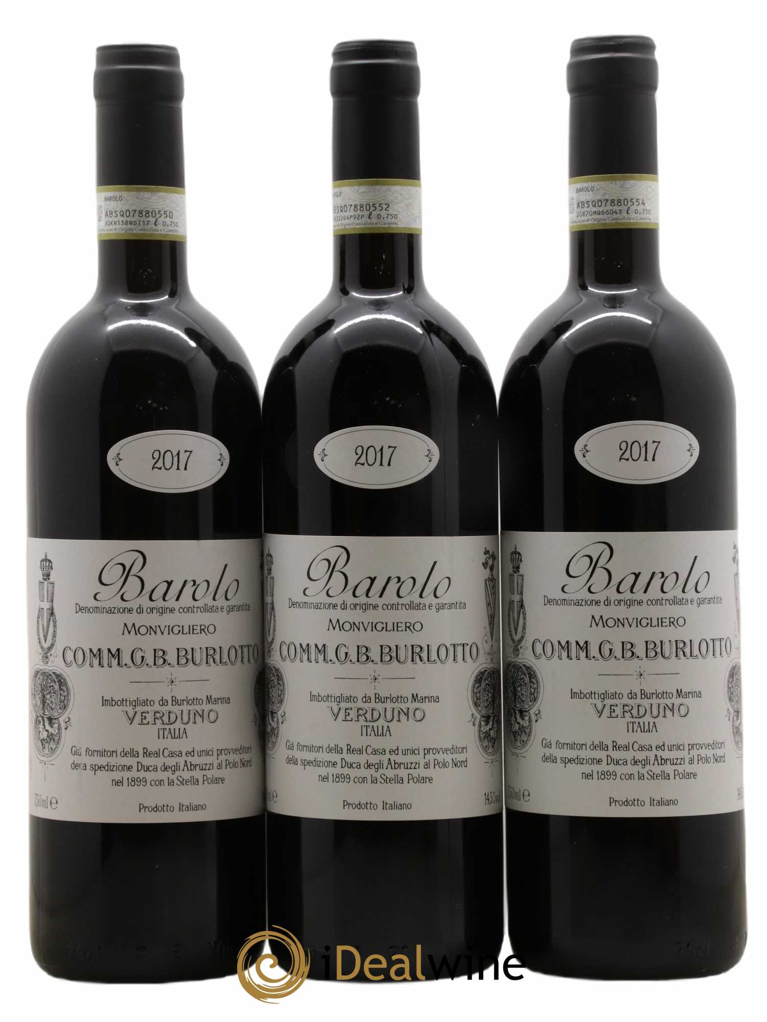 Barolo DOCG Monvigliero Comm. Giovan Battista Burlotto 2017 - Lot de 3 bouteilles - 0