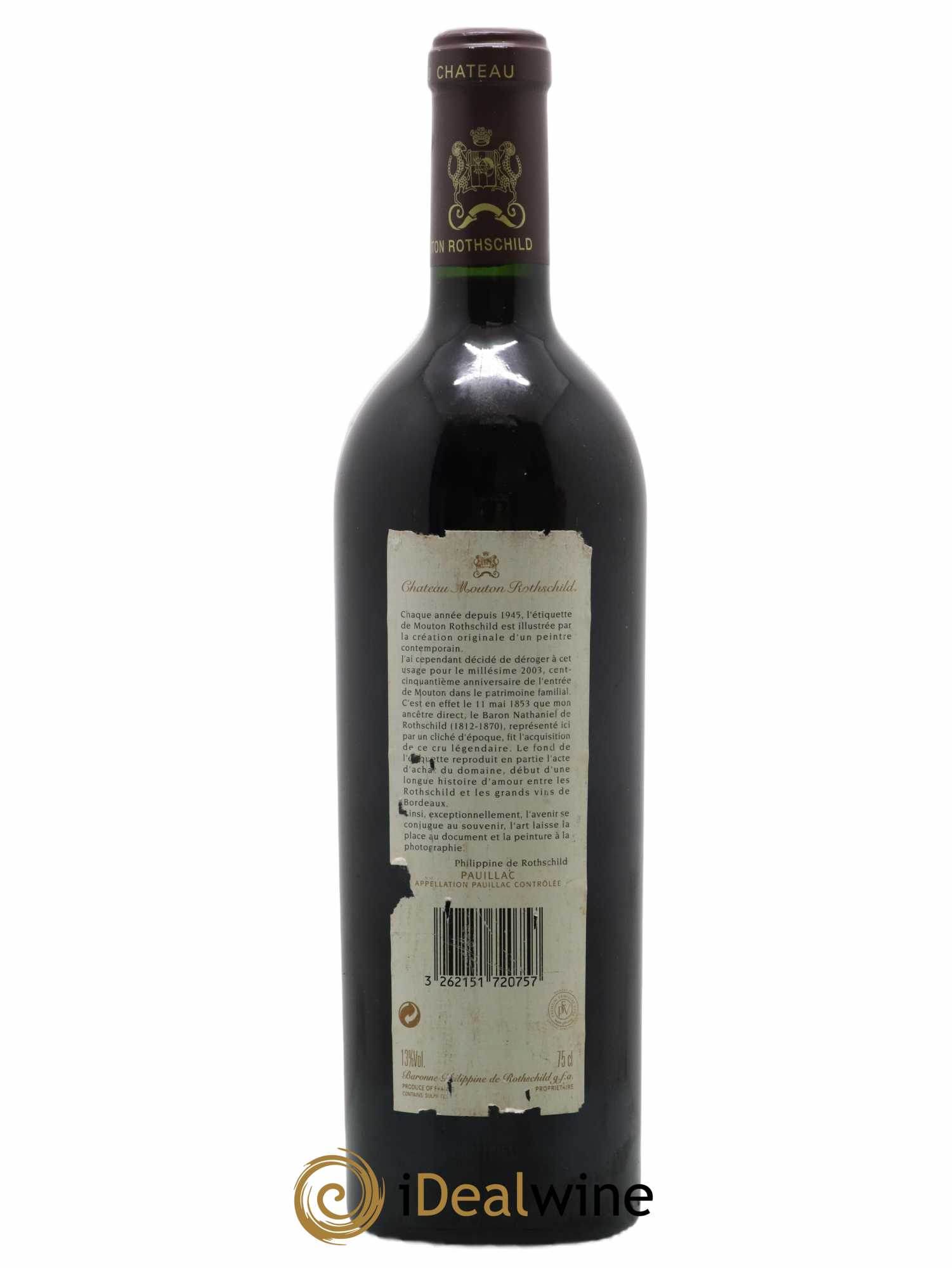 Château Mouton Rothschild 1er Grand Cru Classé 2003 - Lot de 1 bouteille - 1