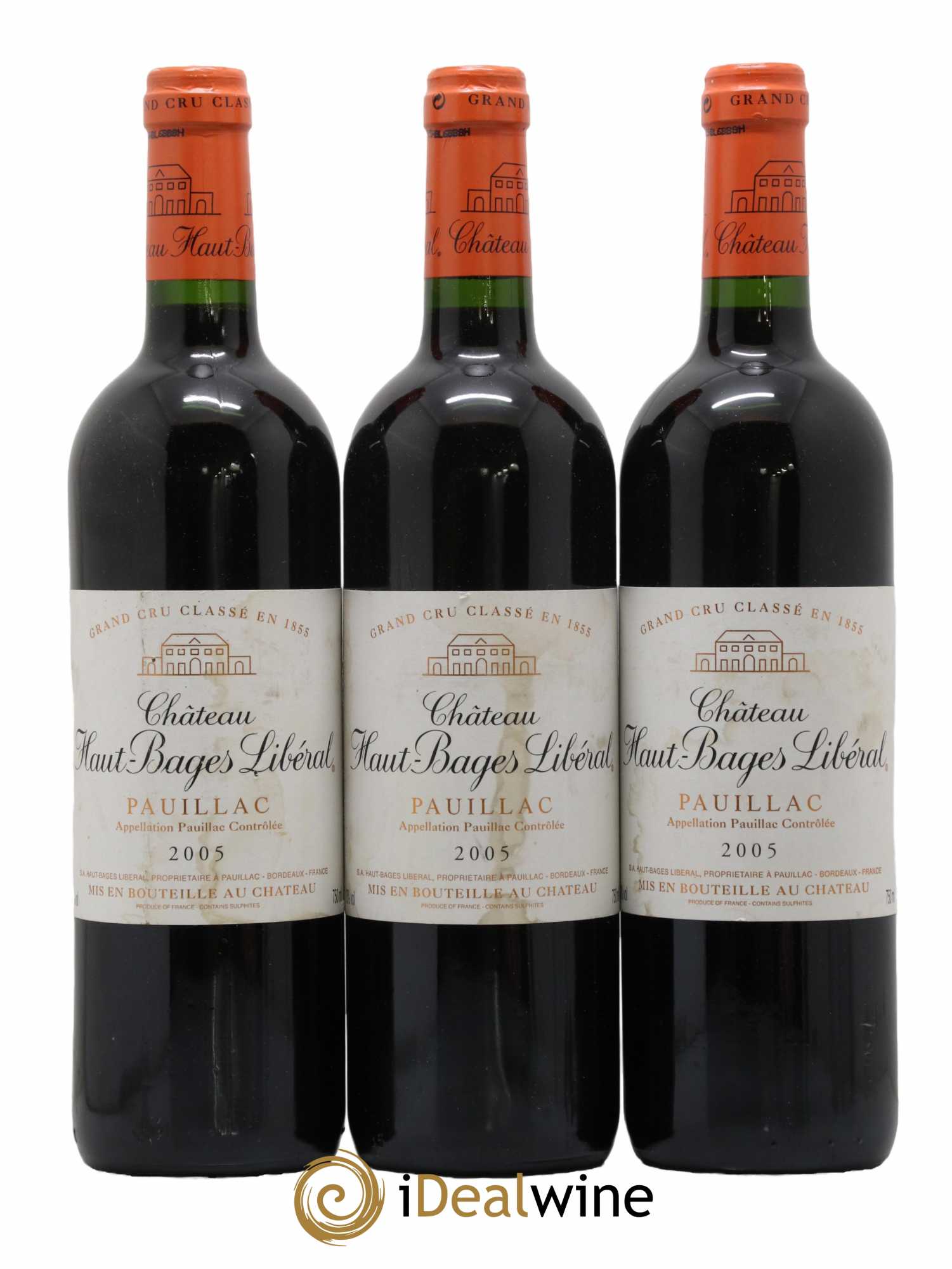 Château Haut Bages Libéral 5ème Grand Cru Classé 2005 - Lot de 3 bouteilles - 0