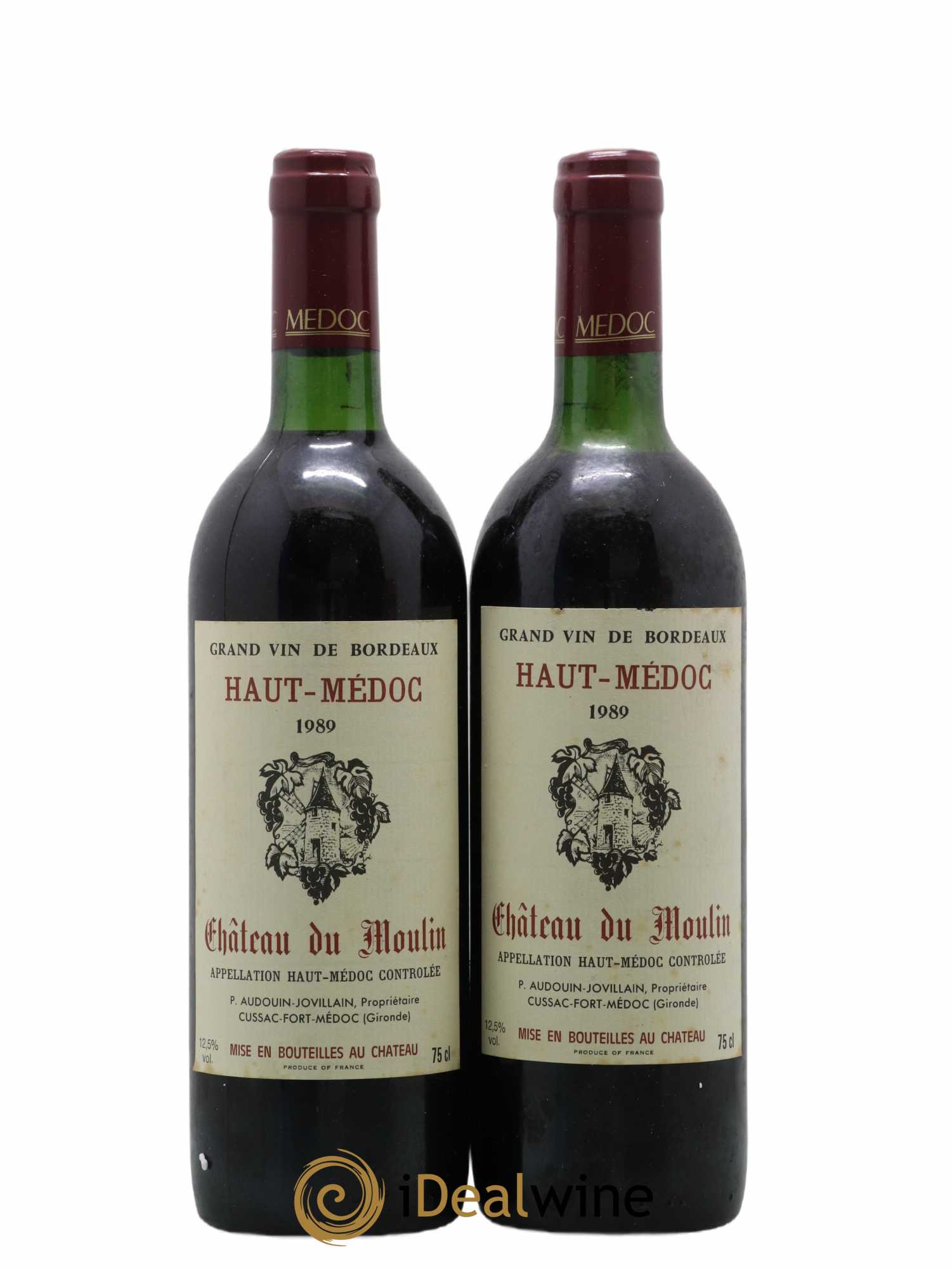 Haut Médoc Château du Moulin 1989 - Lot de 2 bouteilles - 0