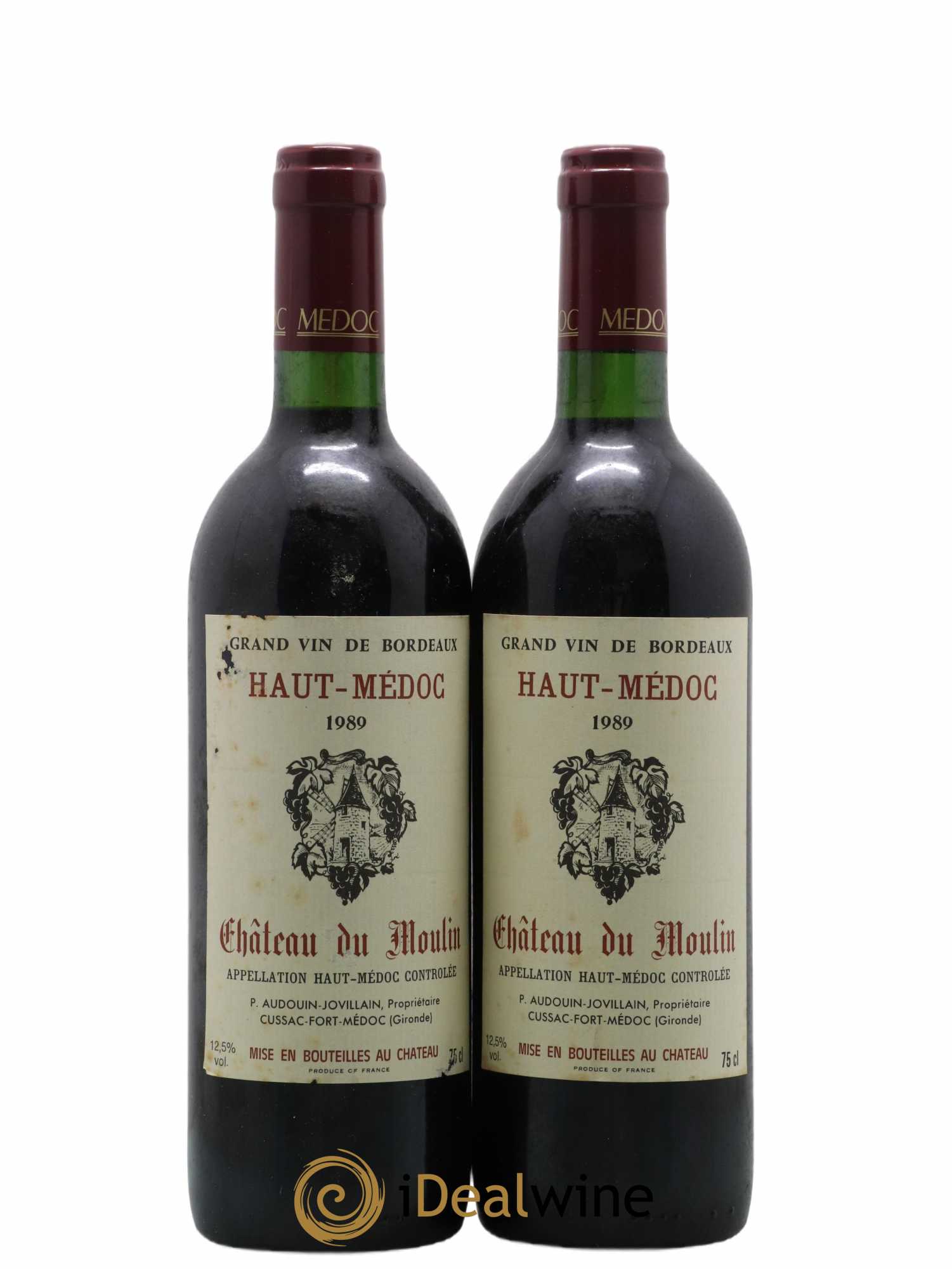 Haut Médoc Château du Moulin 1989 - Lot de 2 bouteilles - 0