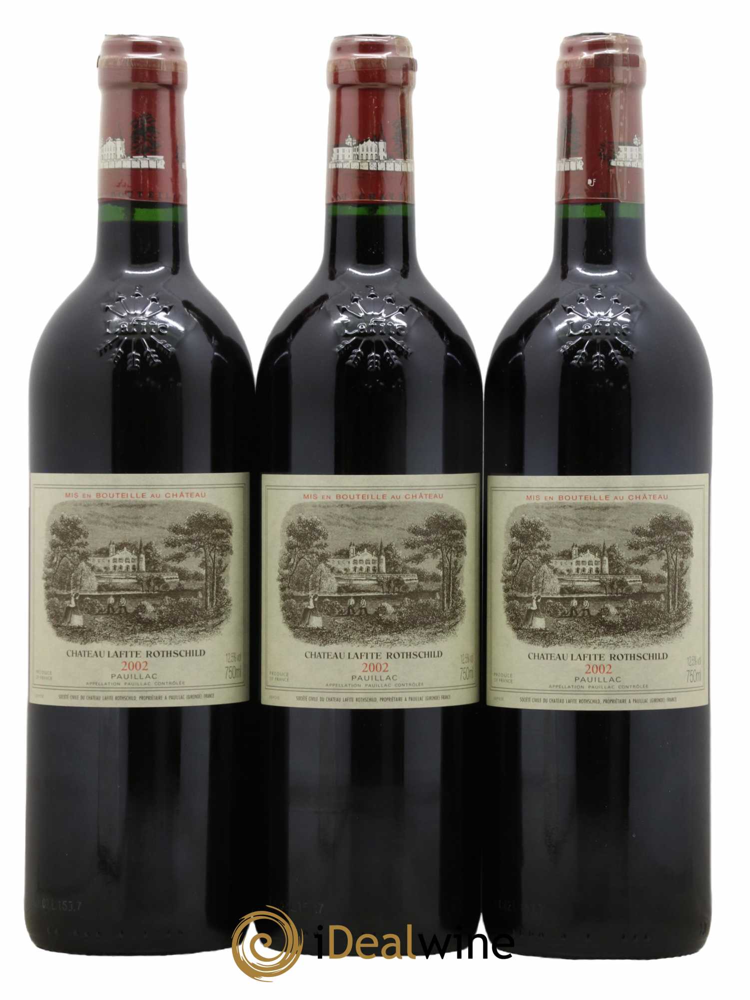 Château Lafite Rothschild 1er Grand Cru Classé 2002 - Lot de 3 bouteilles - 0