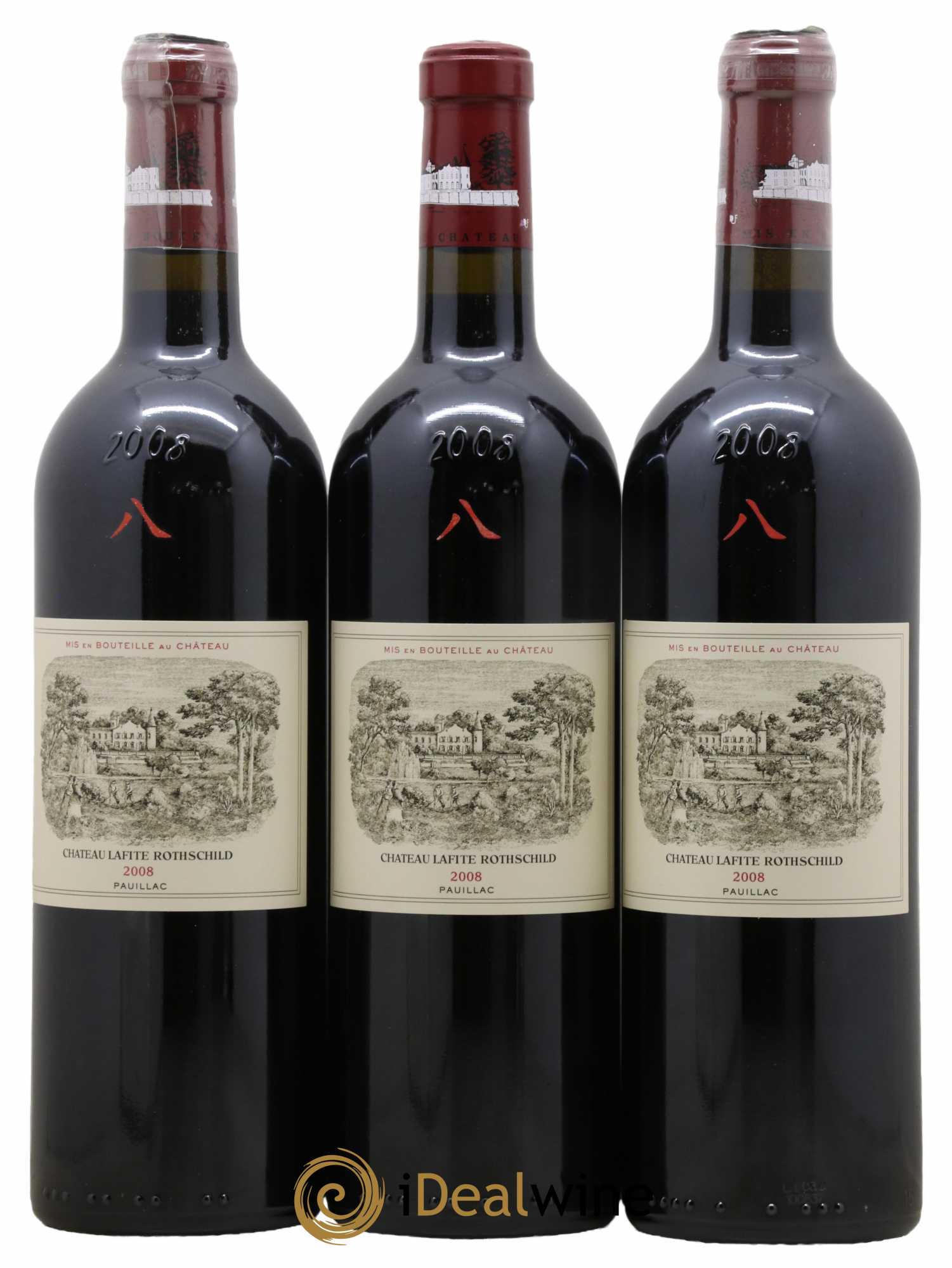 Château Lafite Rothschild 1er Grand Cru Classé 2008 - Lot de 3 bouteilles - 0