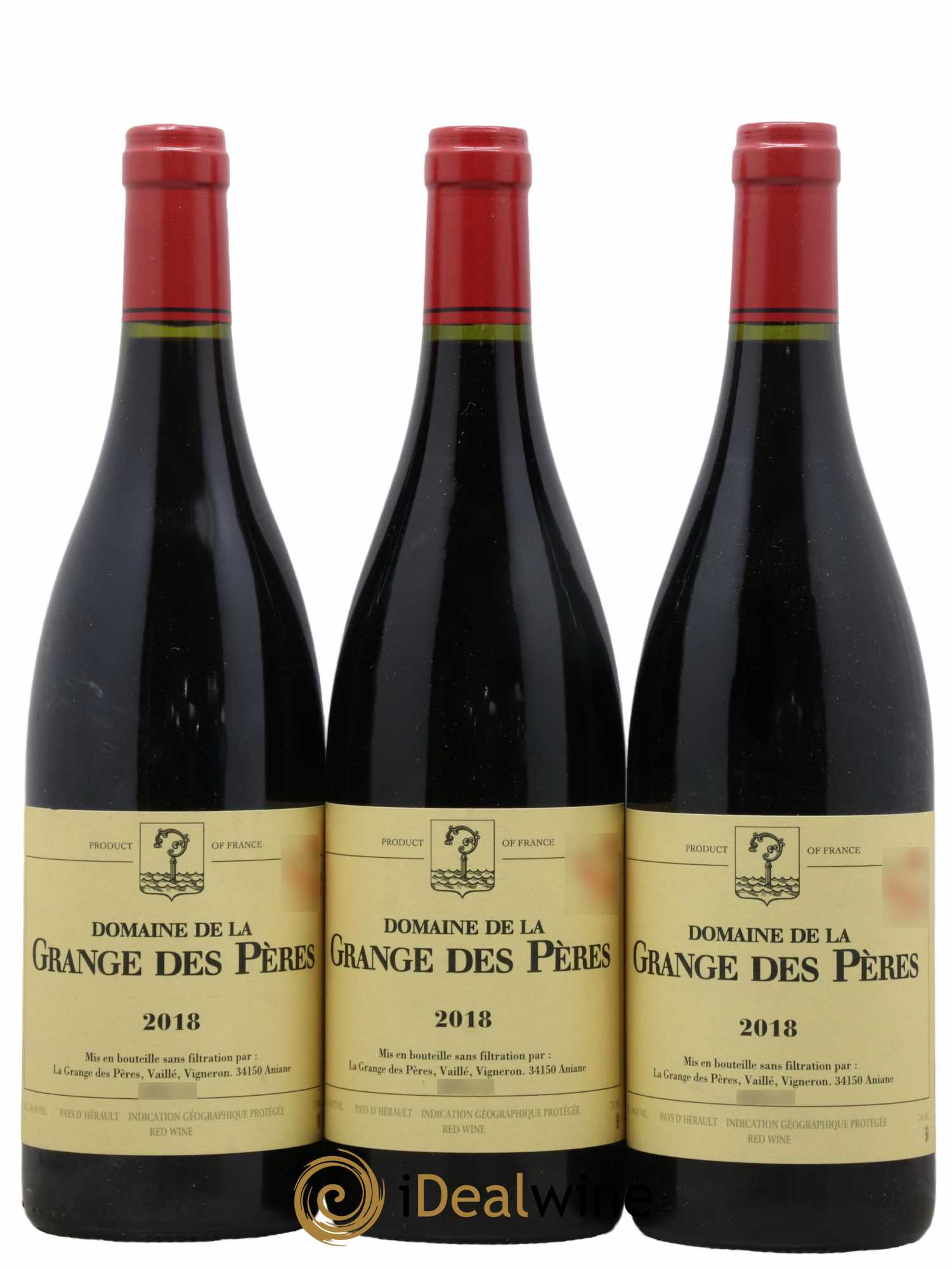 Pays d'Hérault Grange des Pères Laurent Vaillé 2018 - Lot de 3 bouteilles - 0