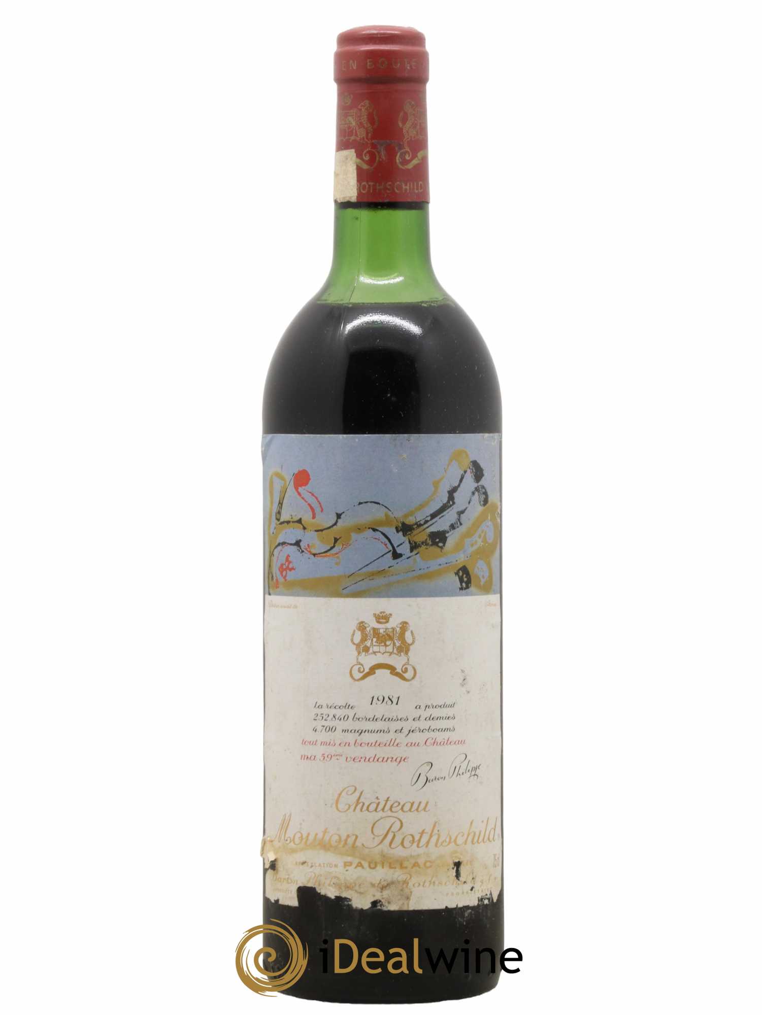 Château Mouton Rothschild 1er Grand Cru Classé 1981 - Lot de 1 bouteille - 0